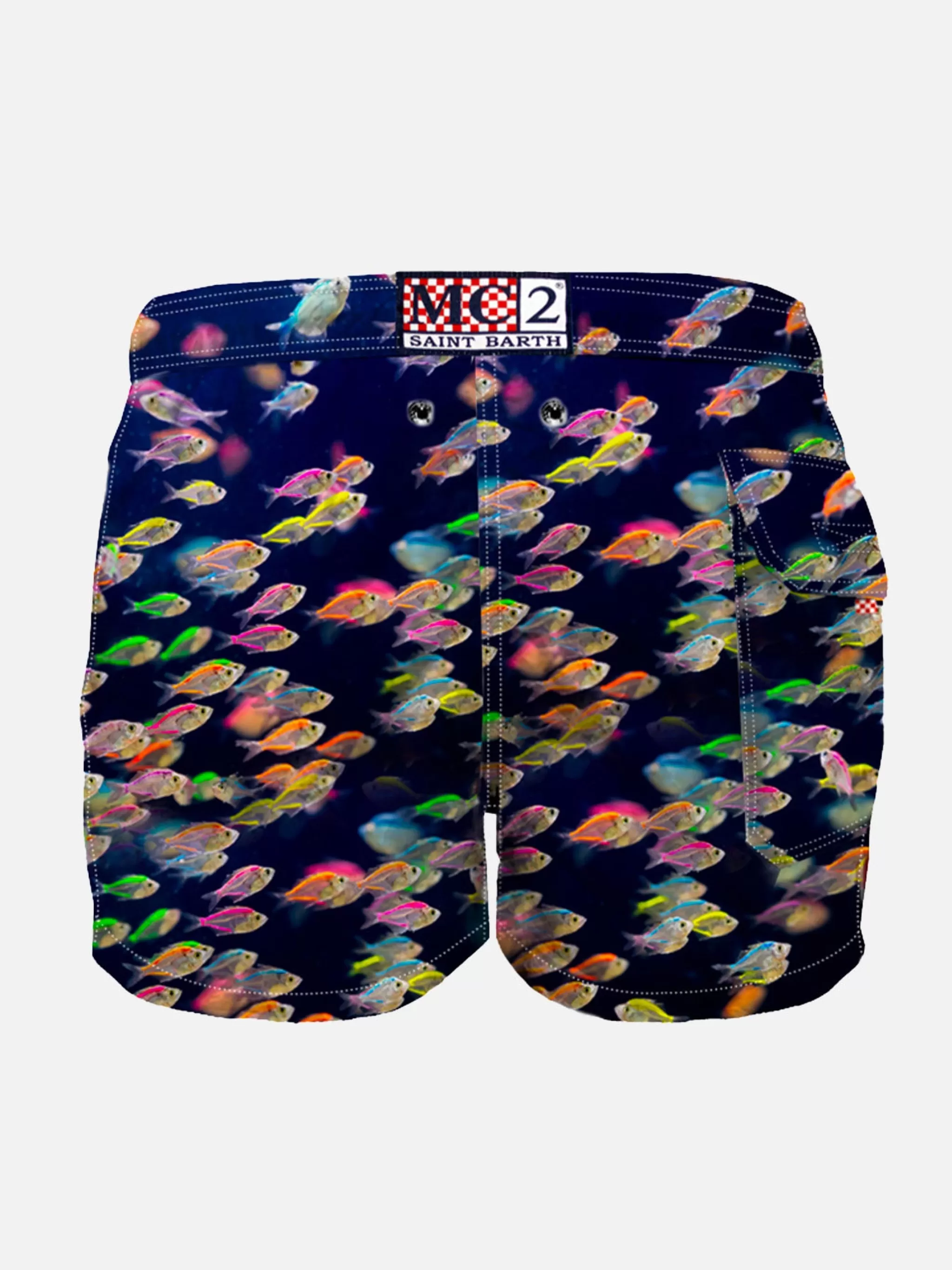 MC2 Saint Barth Fishes Print Boy Swim Trunk Cheap