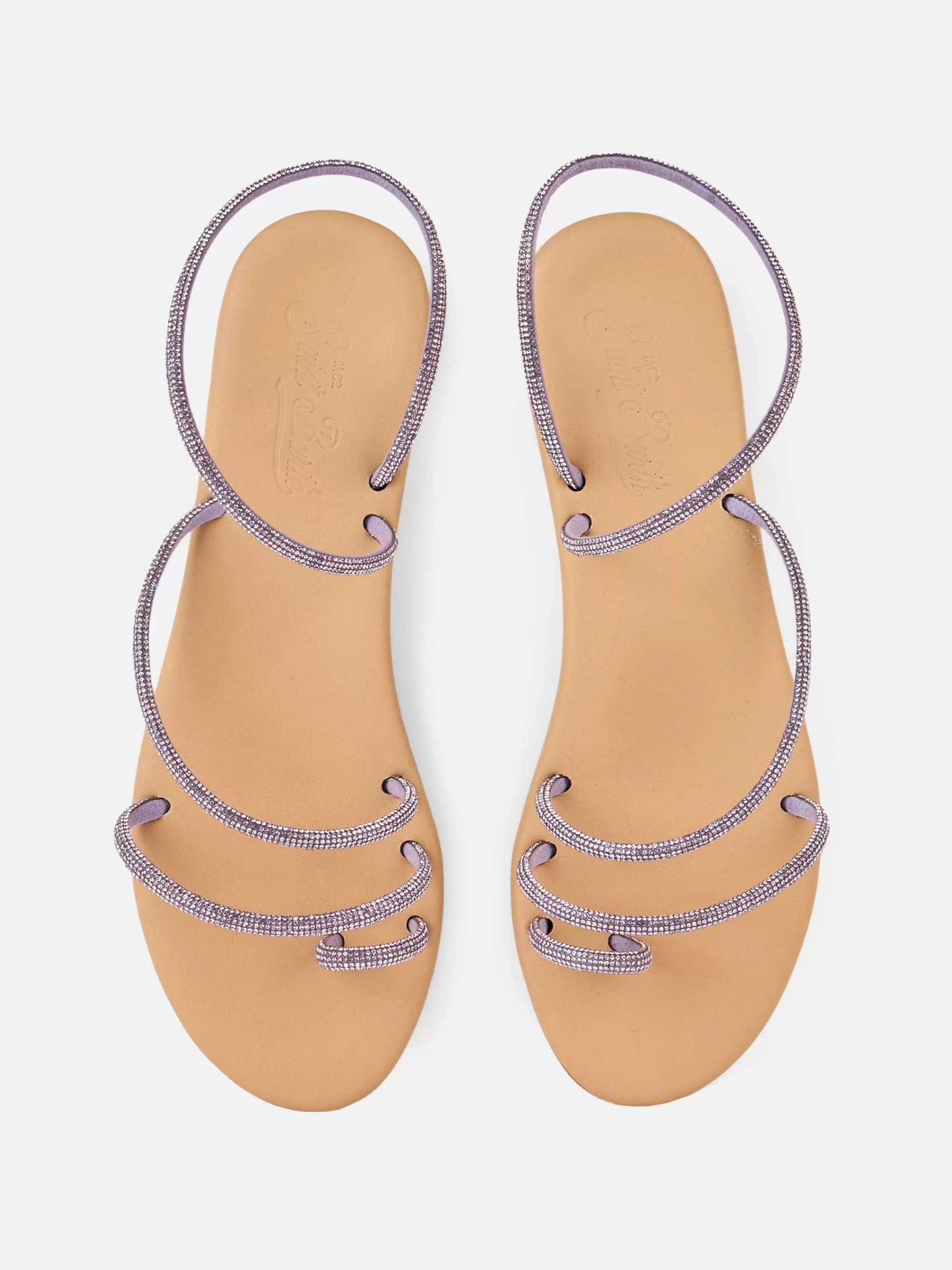 MC2 Saint Barth Flat Ring Sandals with lilac rhinestones Cheap