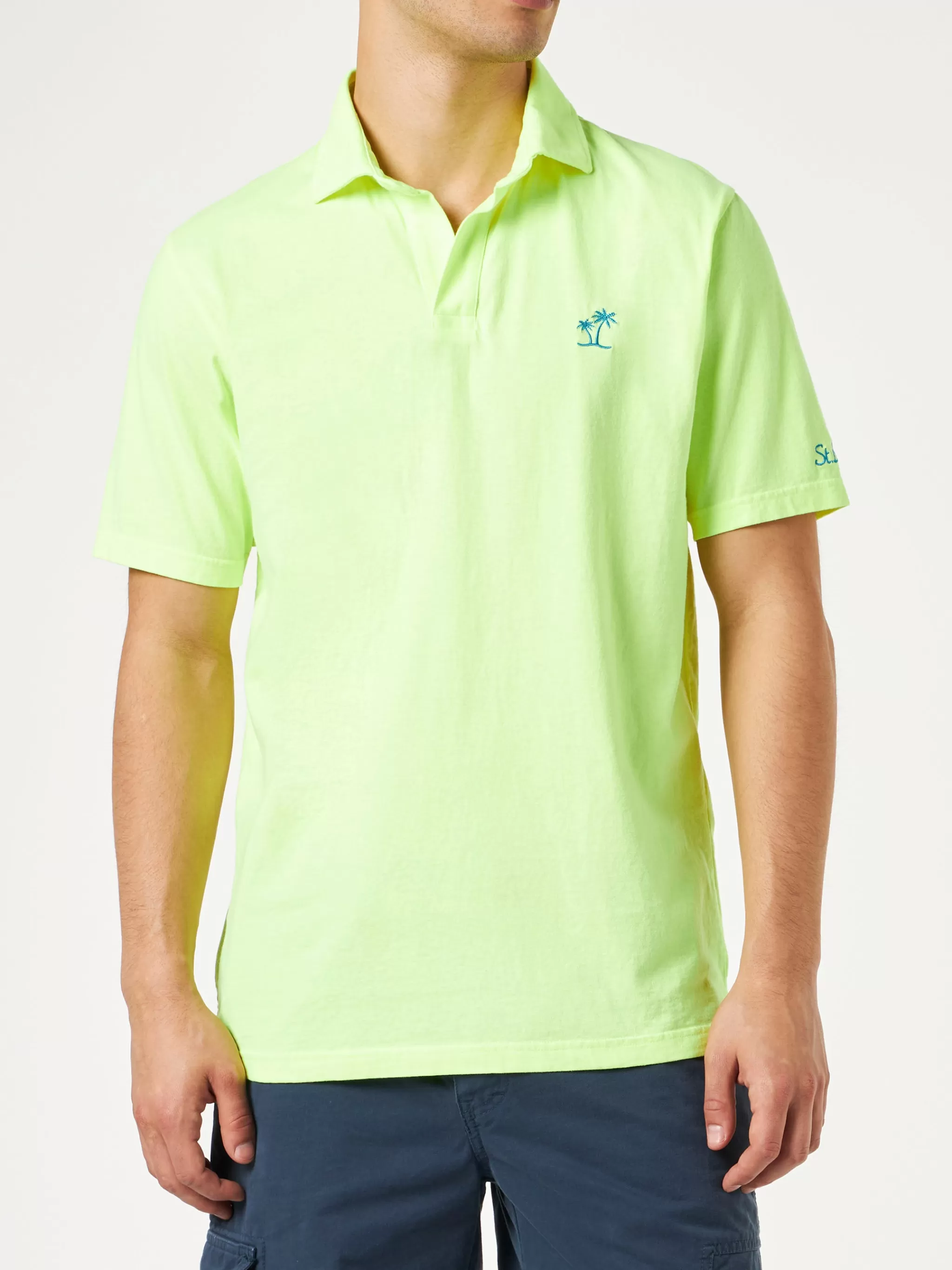 MC2 Saint Barth Fluo yellow cotton jersey man polo Shop