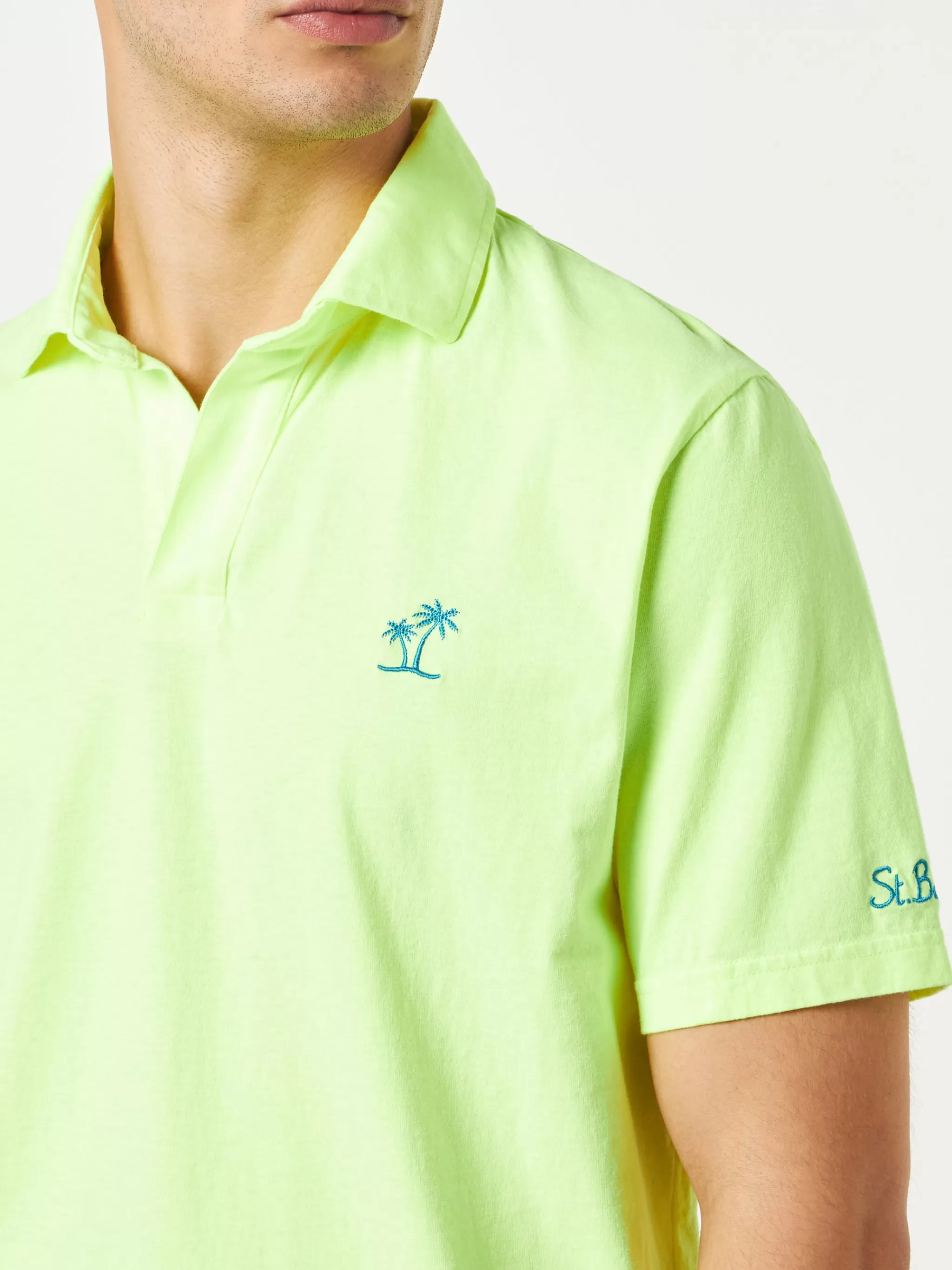 MC2 Saint Barth Fluo yellow cotton jersey man polo Shop