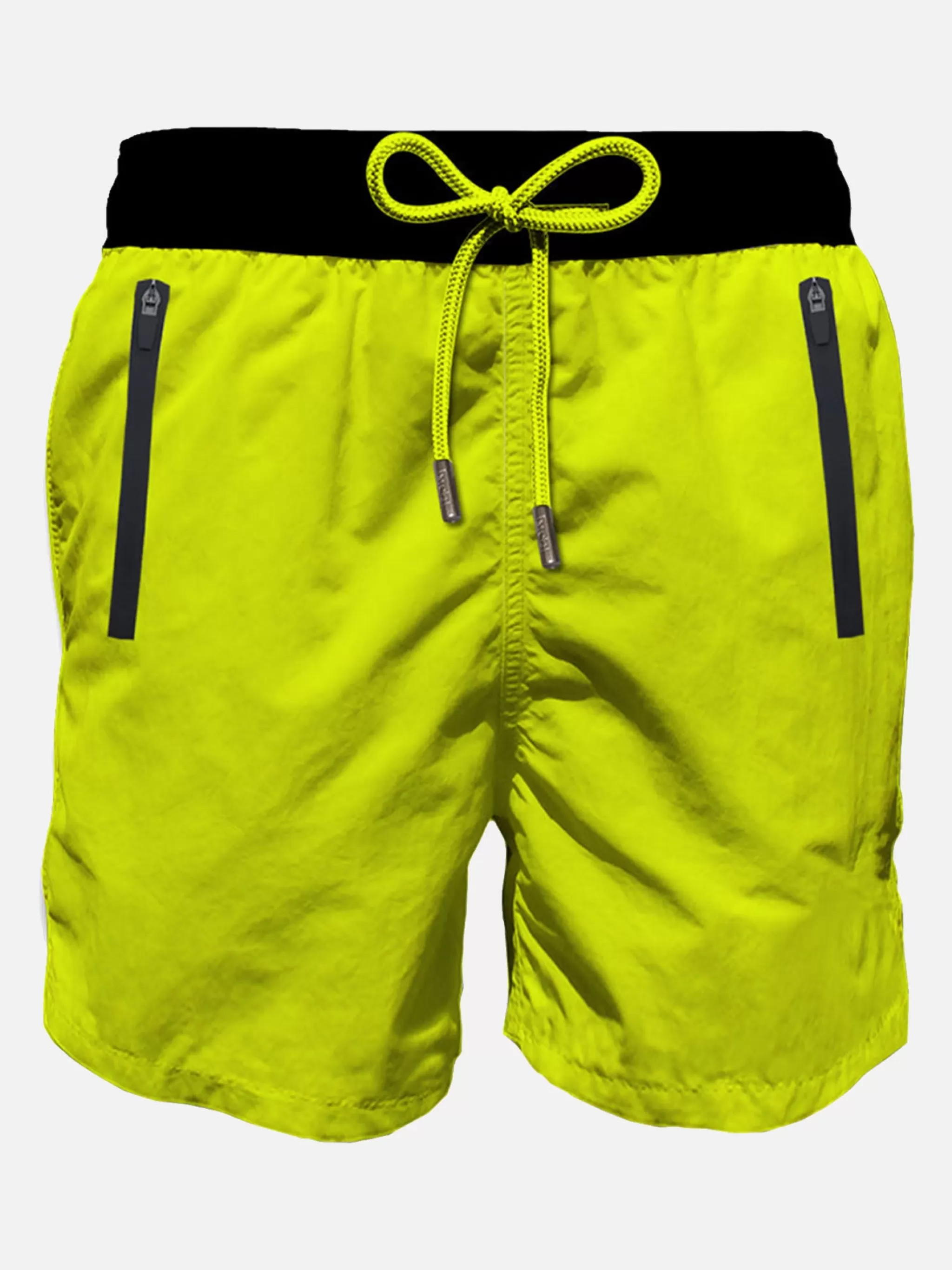 MC2 Saint Barth Fluo yellow light fabric zipped swim shorts Cheap