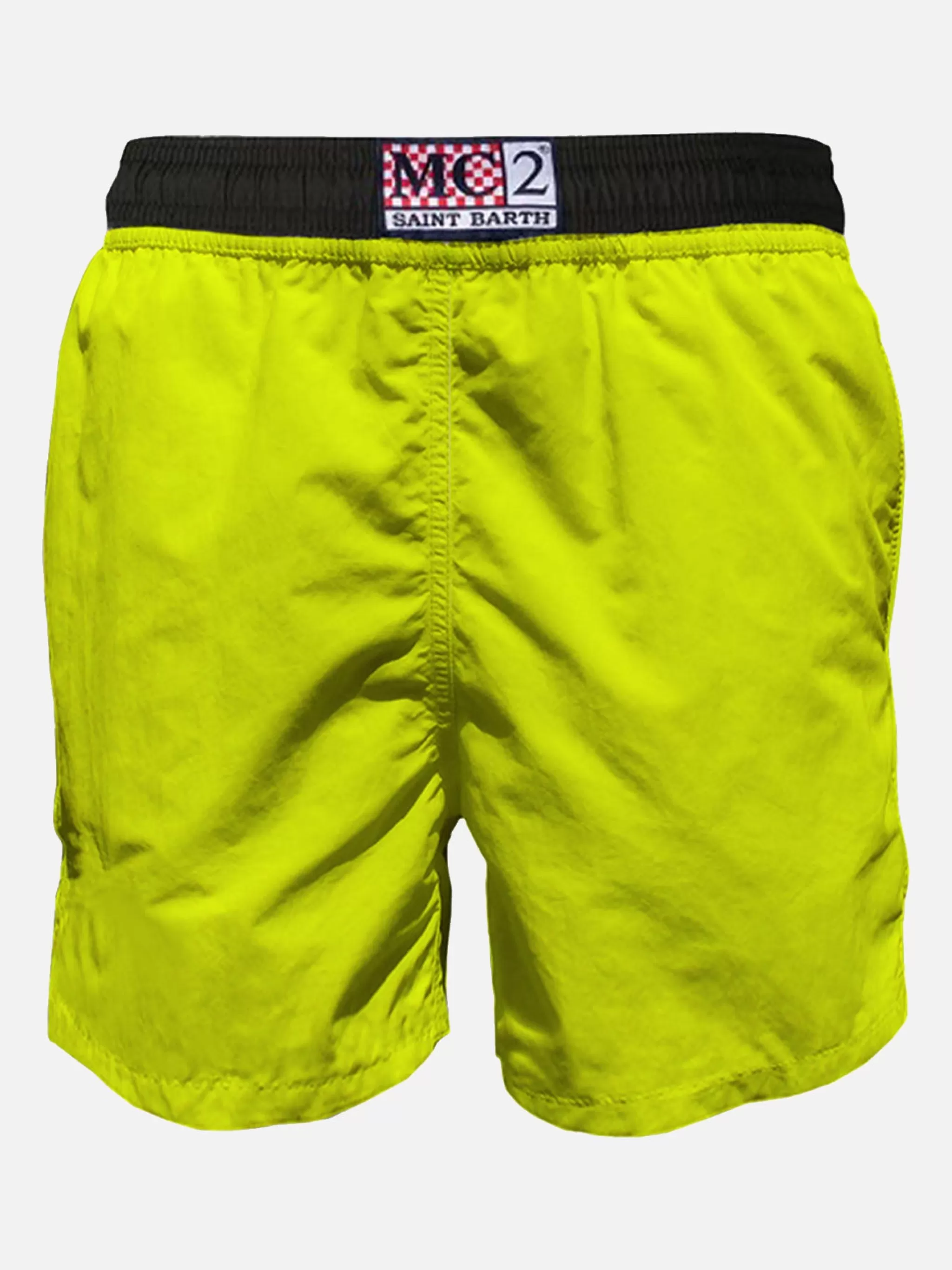 MC2 Saint Barth Fluo yellow light fabric zipped swim shorts Cheap