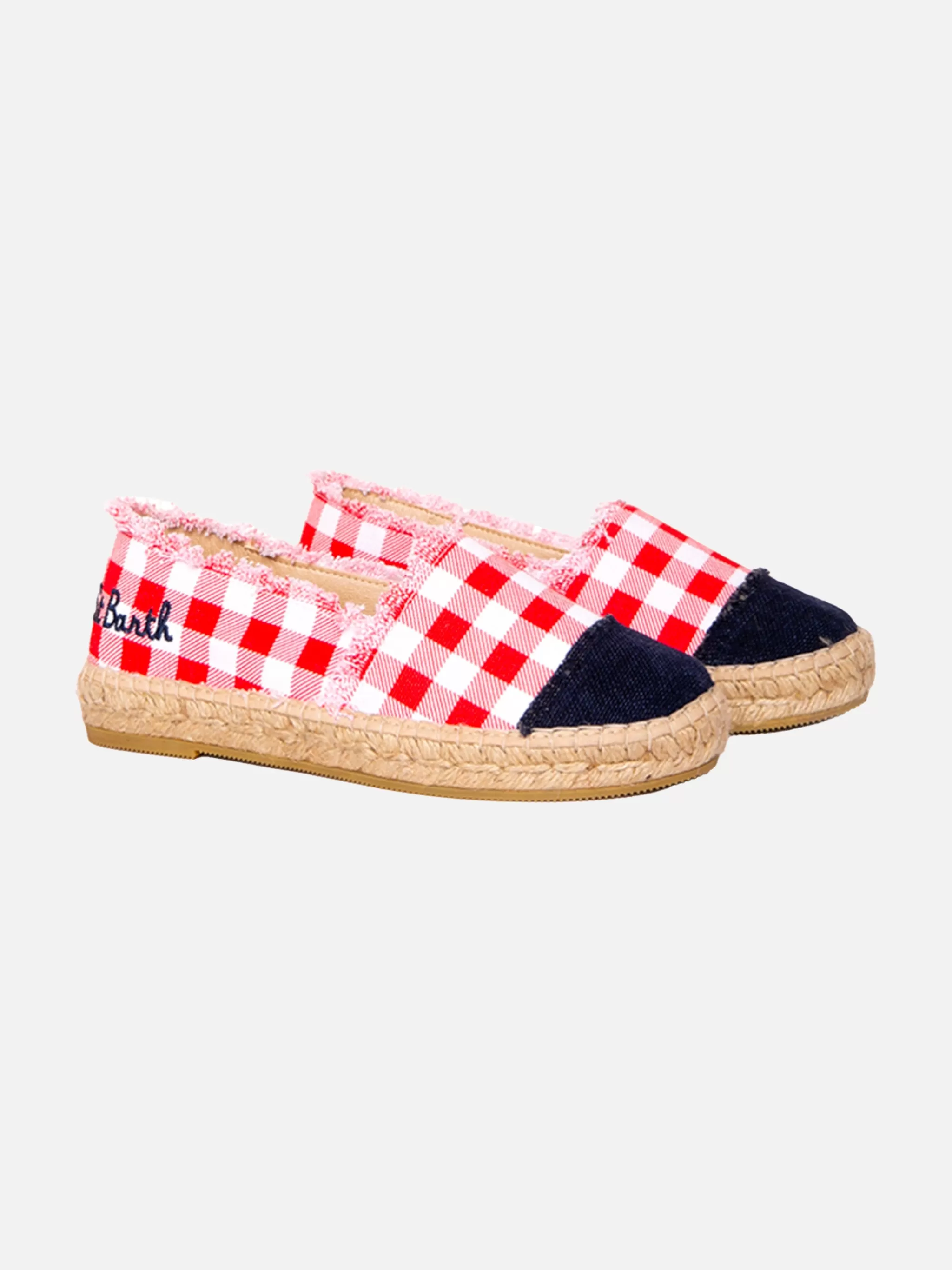 MC2 Saint Barth Gingham canvas espadrillas with embroidery Shop