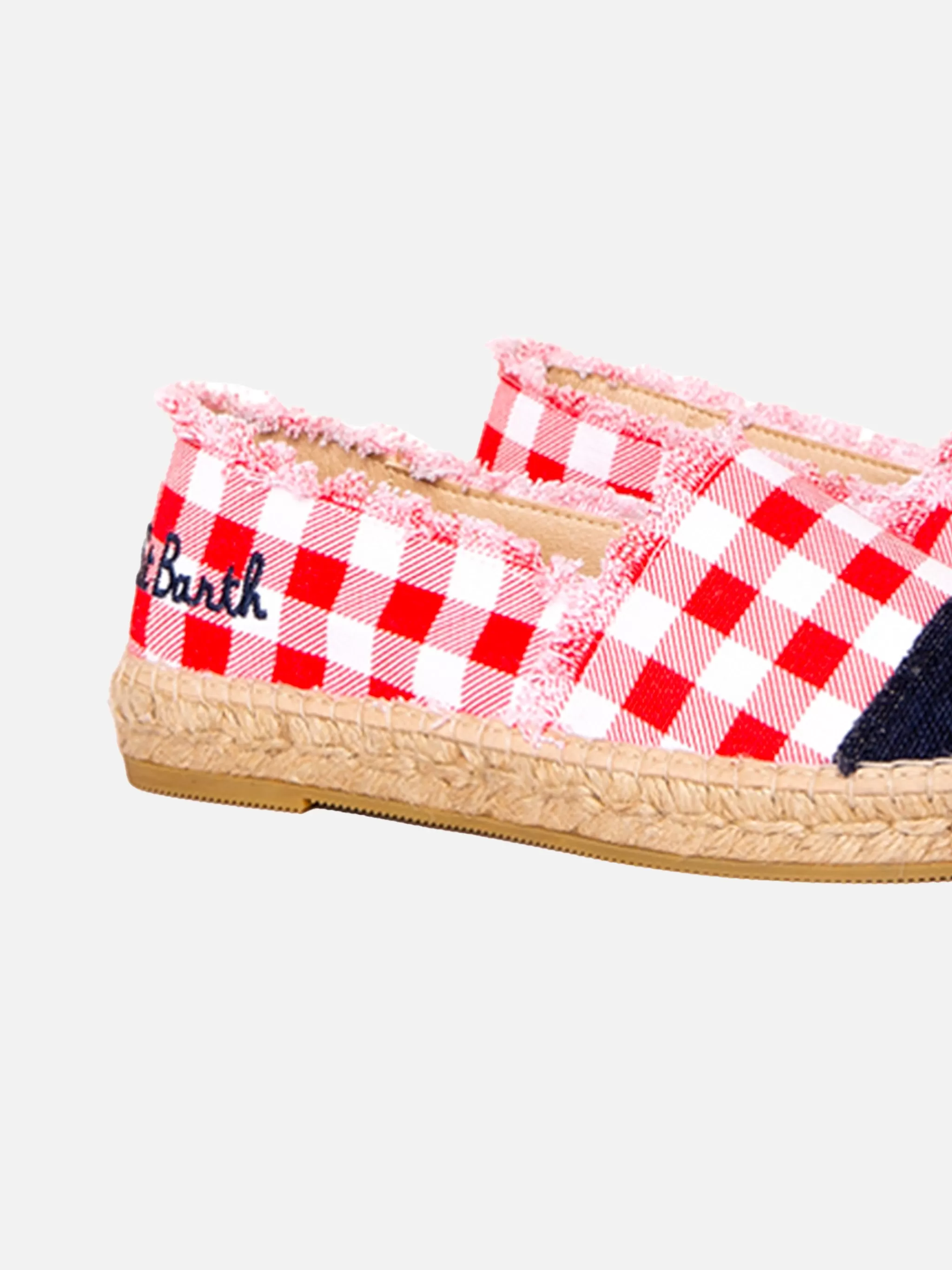 MC2 Saint Barth Gingham canvas espadrillas with embroidery Shop