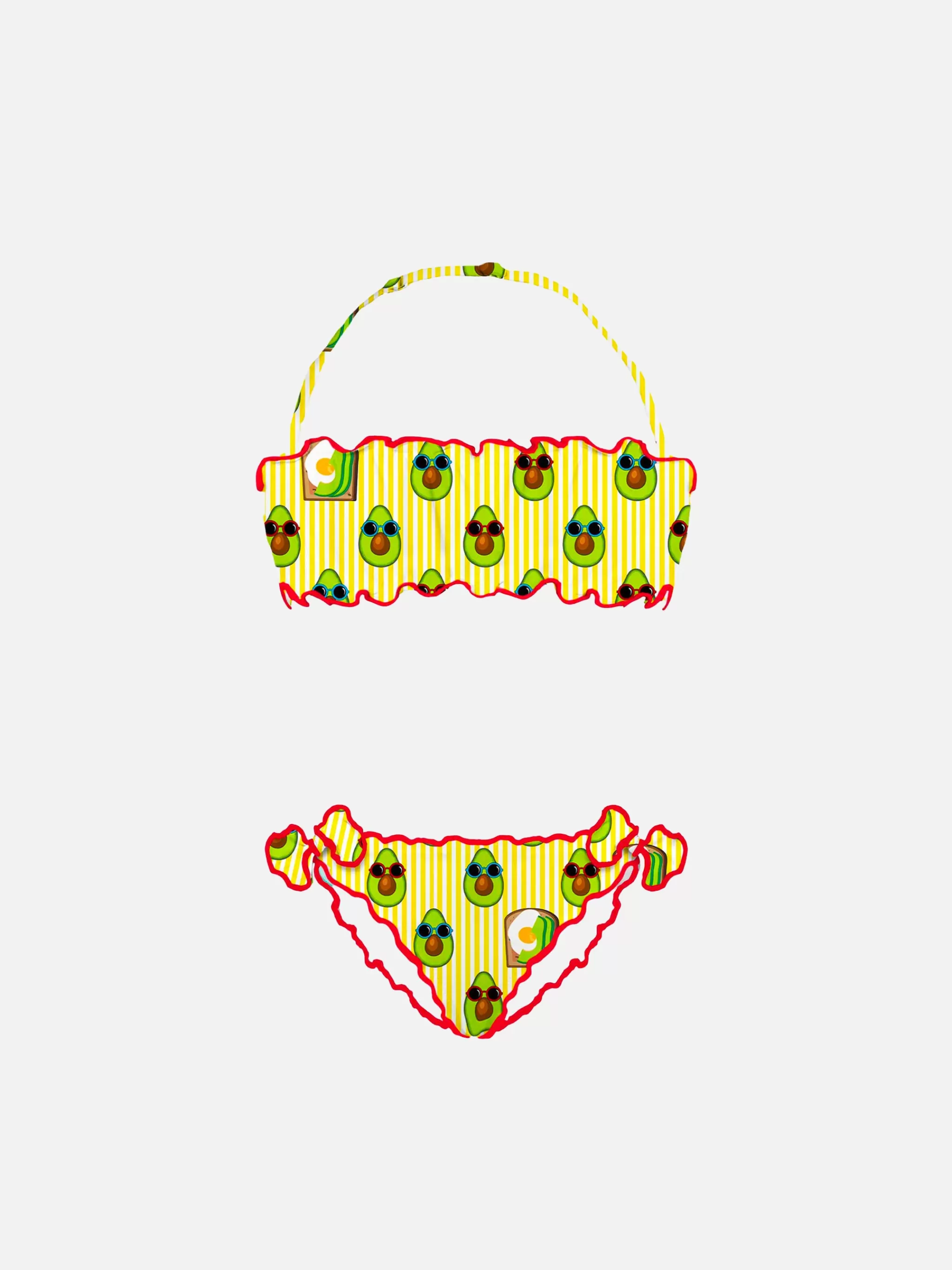 MC2 Saint Barth Girl bandeau bikini with avocado print Shop