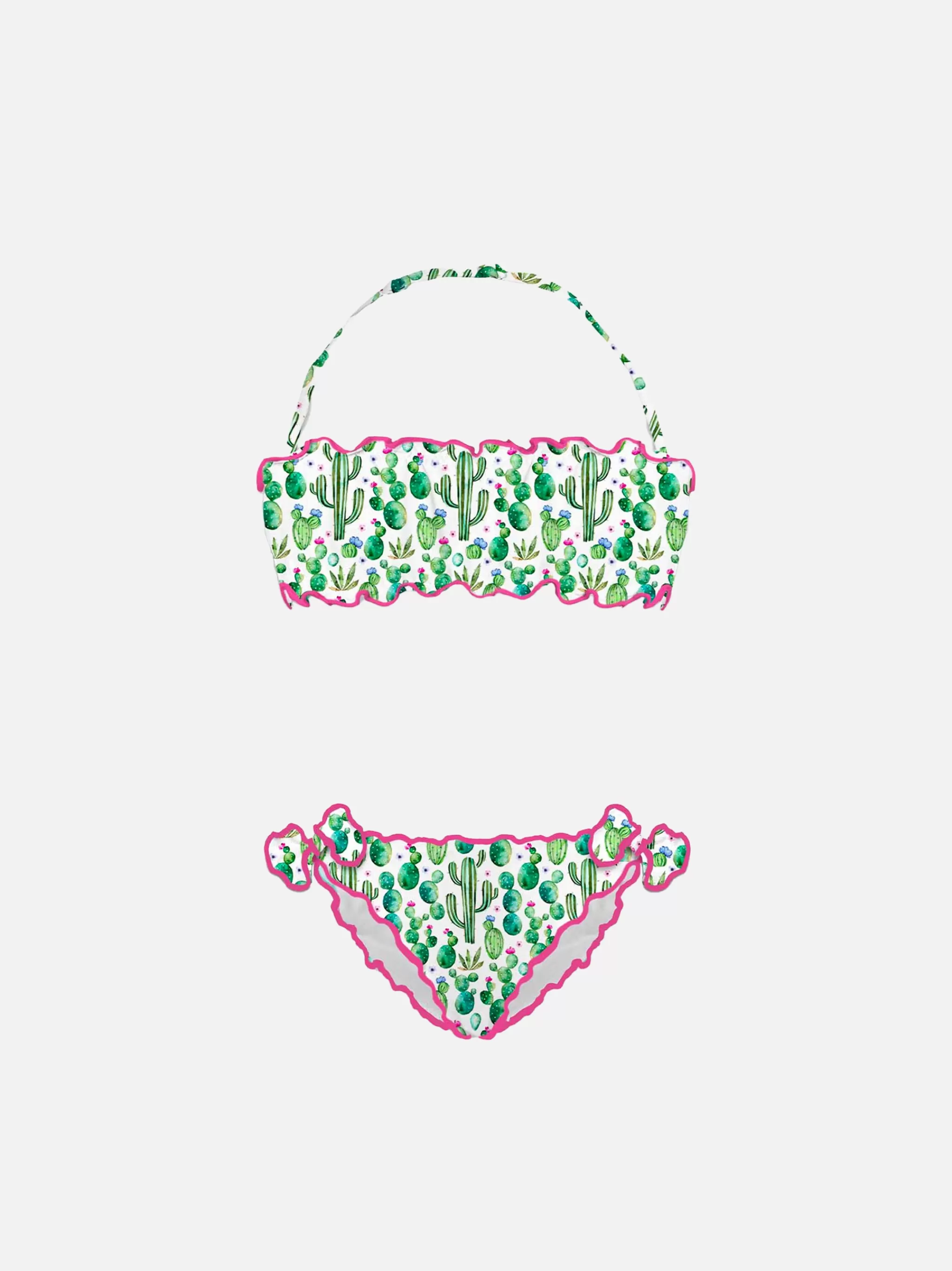 MC2 Saint Barth Girl bandeau bikini with cactus print Best