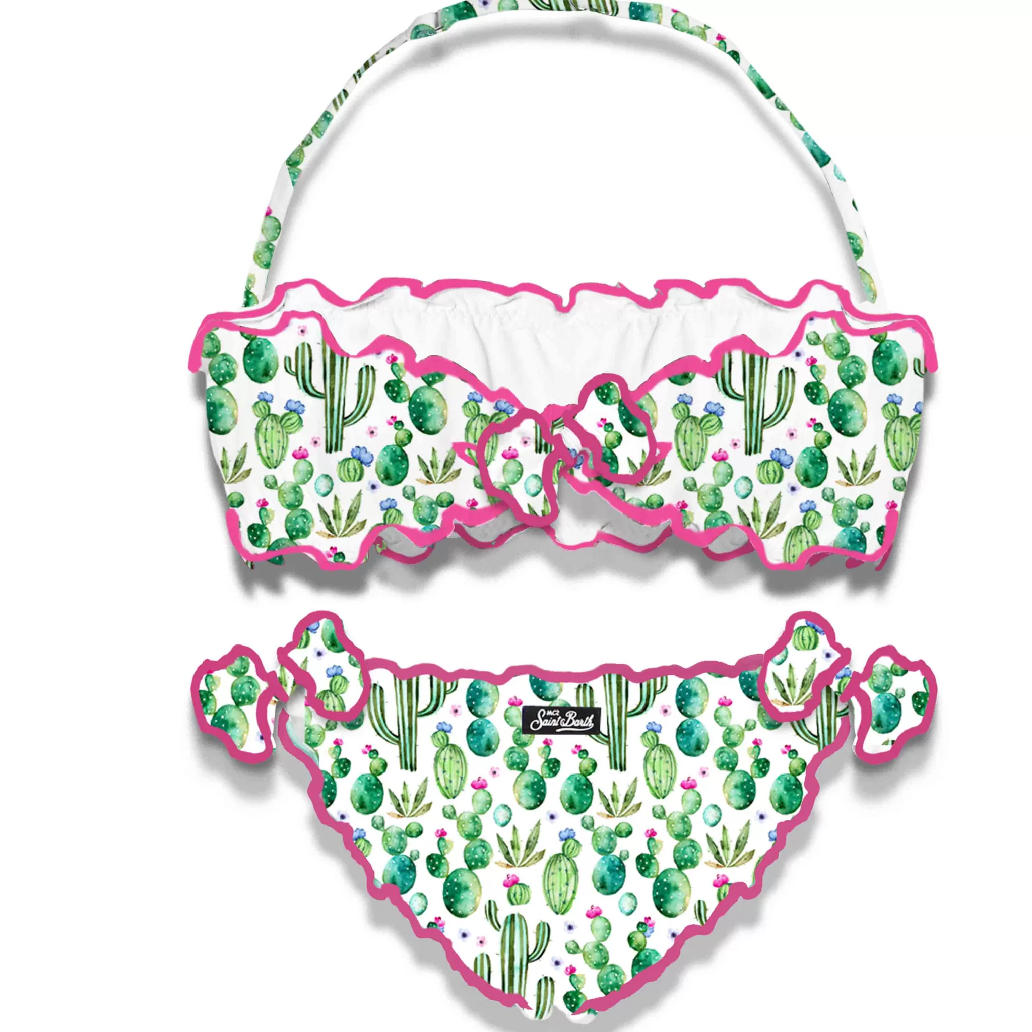 MC2 Saint Barth Girl bandeau bikini with cactus print Best