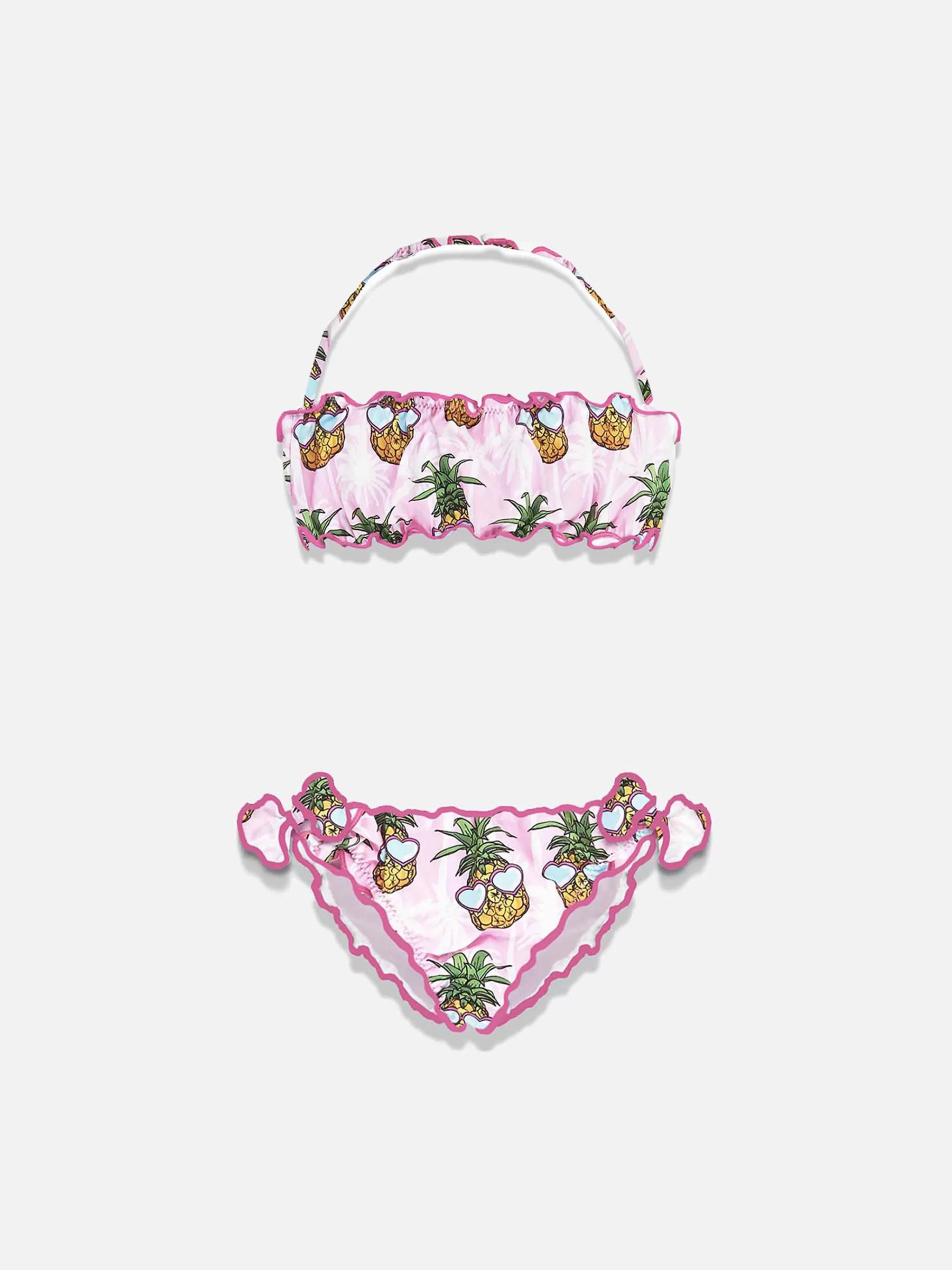 MC2 Saint Barth Girl bandeau bikini with pineapple print Cheap