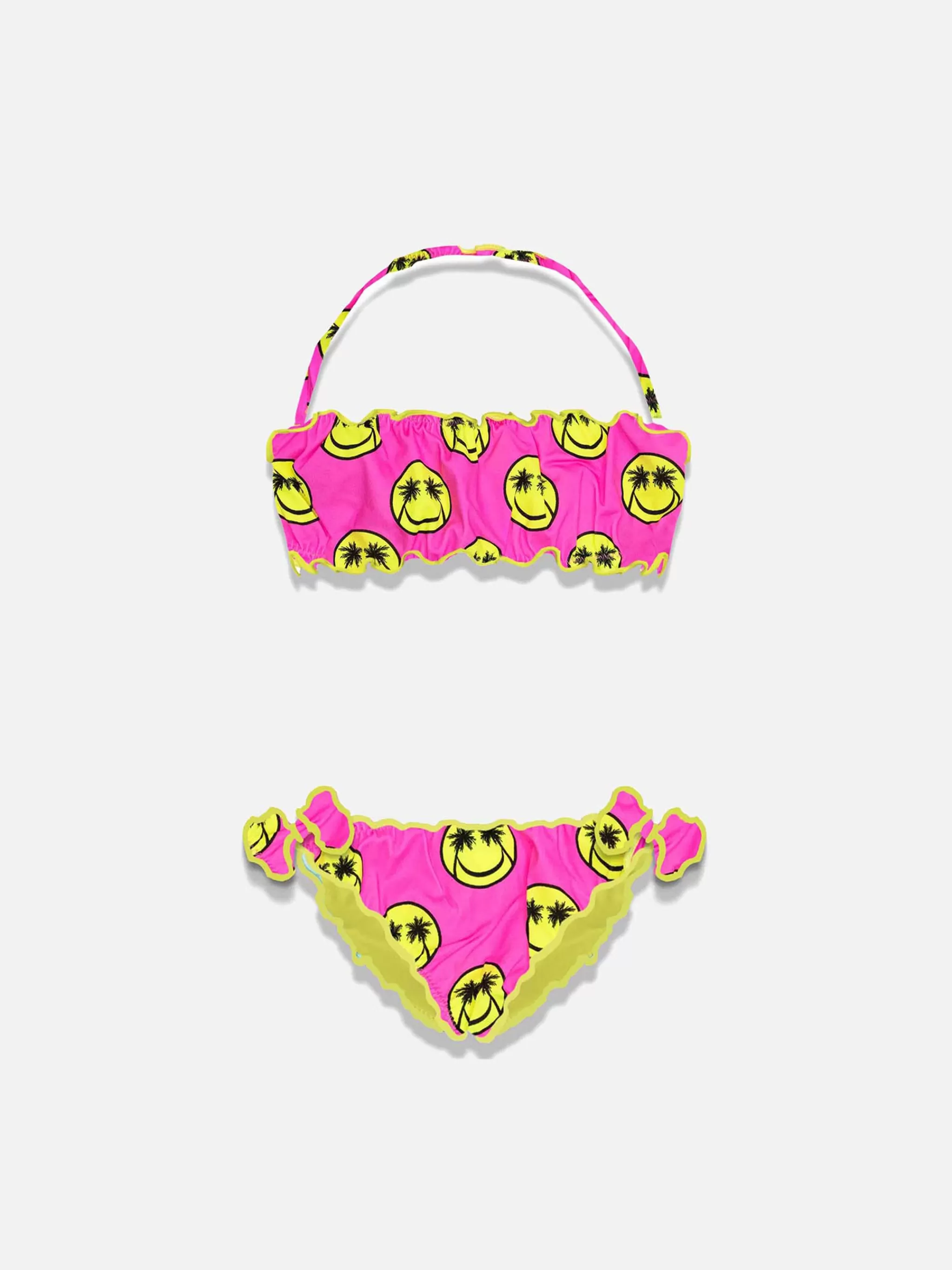 MC2 Saint Barth Girl bandeau bikini with smile print Clearance