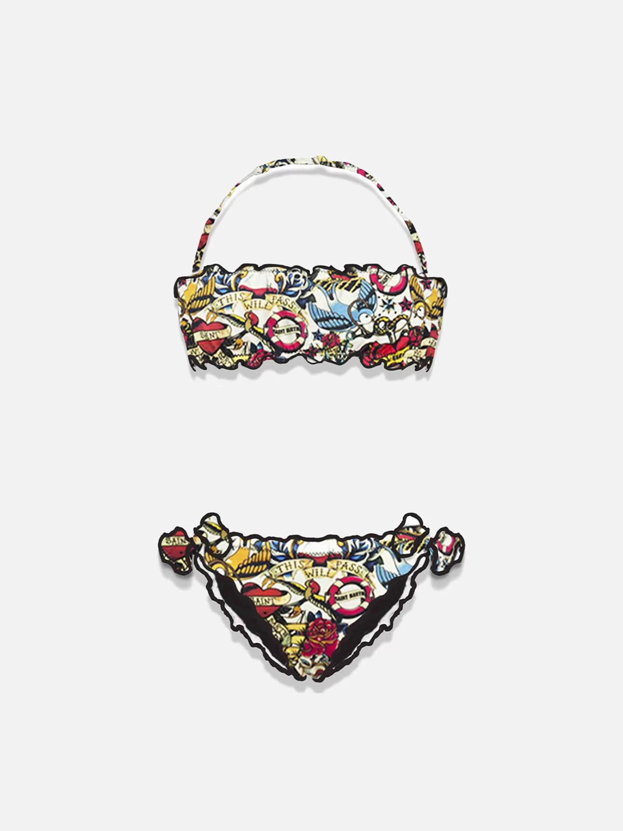 MC2 Saint Barth Girl bandeau bikini with tattoo print Online