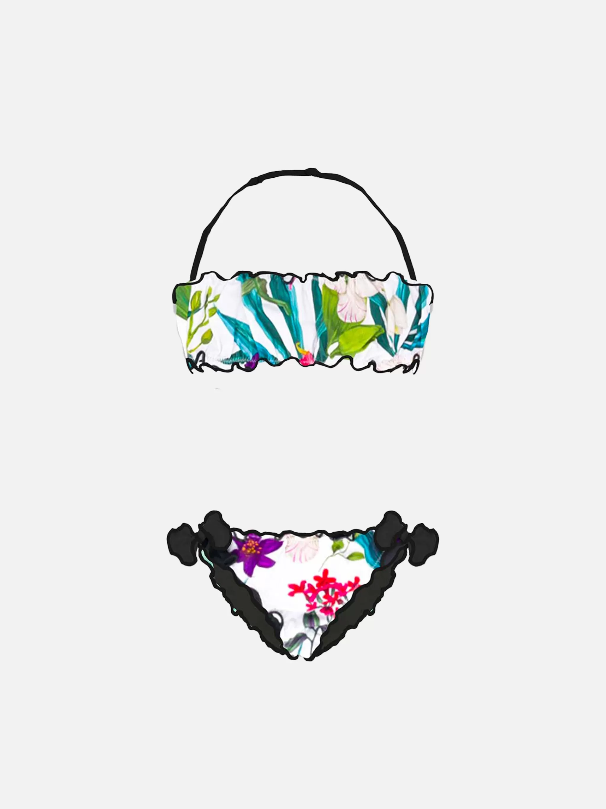 MC2 Saint Barth Girl bandeau bikini with tropical leaves Online