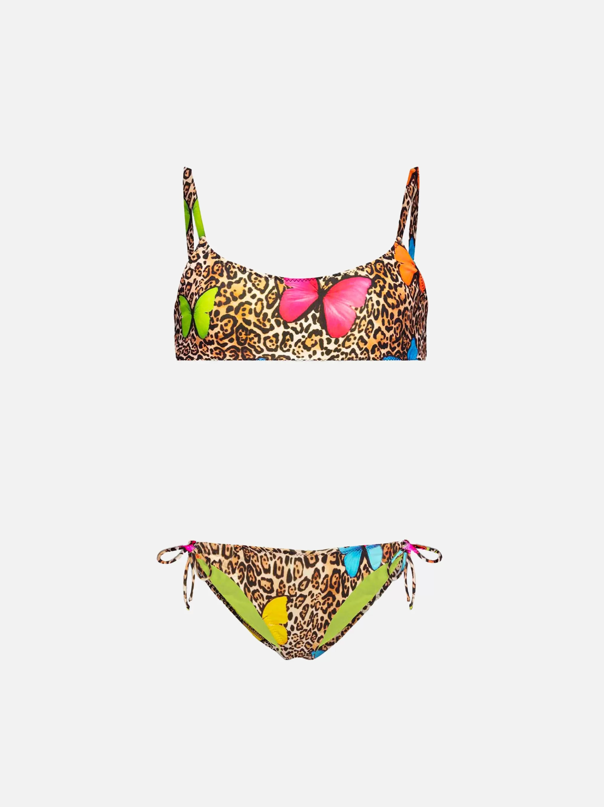 MC2 Saint Barth Girl bikini animalier print with butterlies Outlet