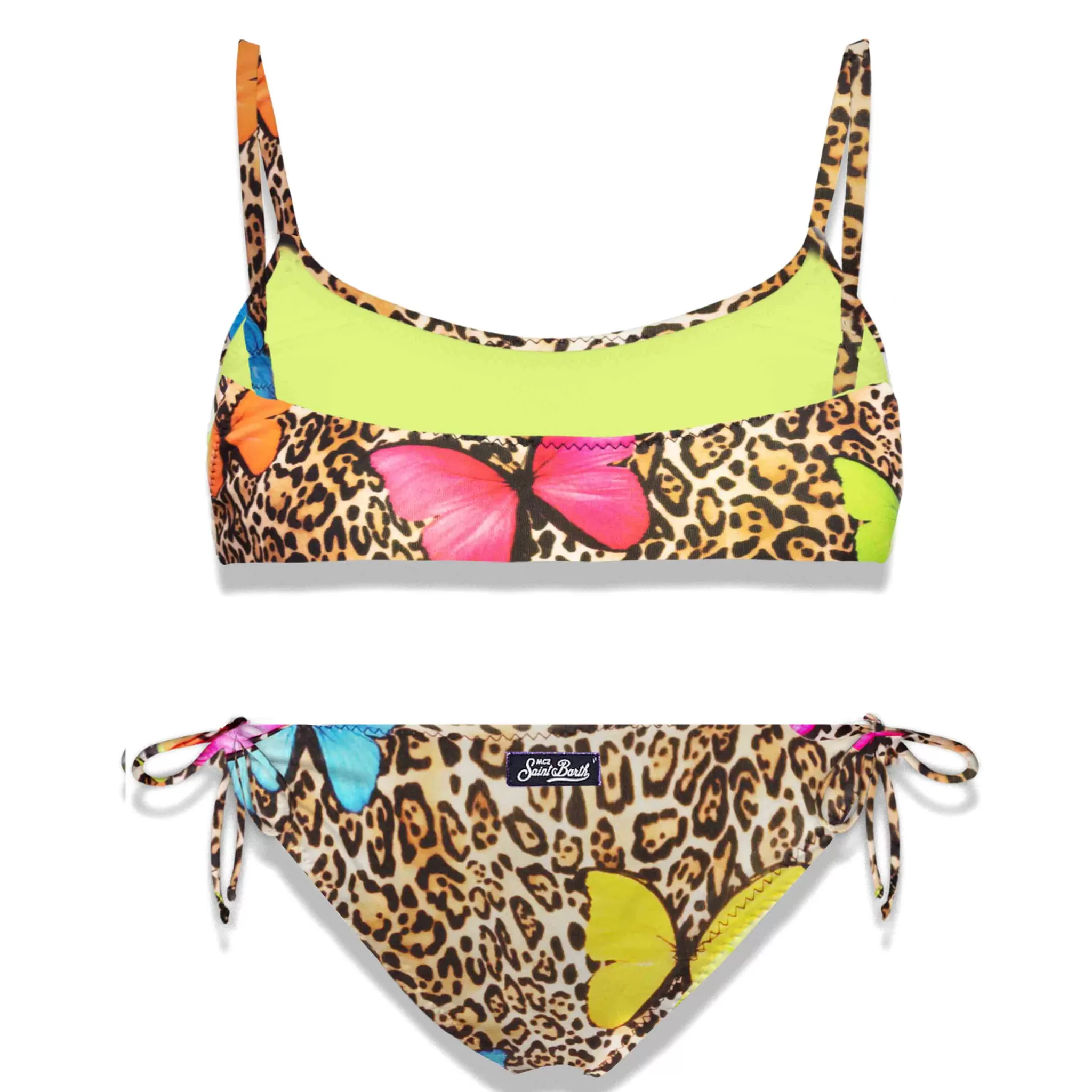 MC2 Saint Barth Girl bikini animalier print with butterlies Outlet