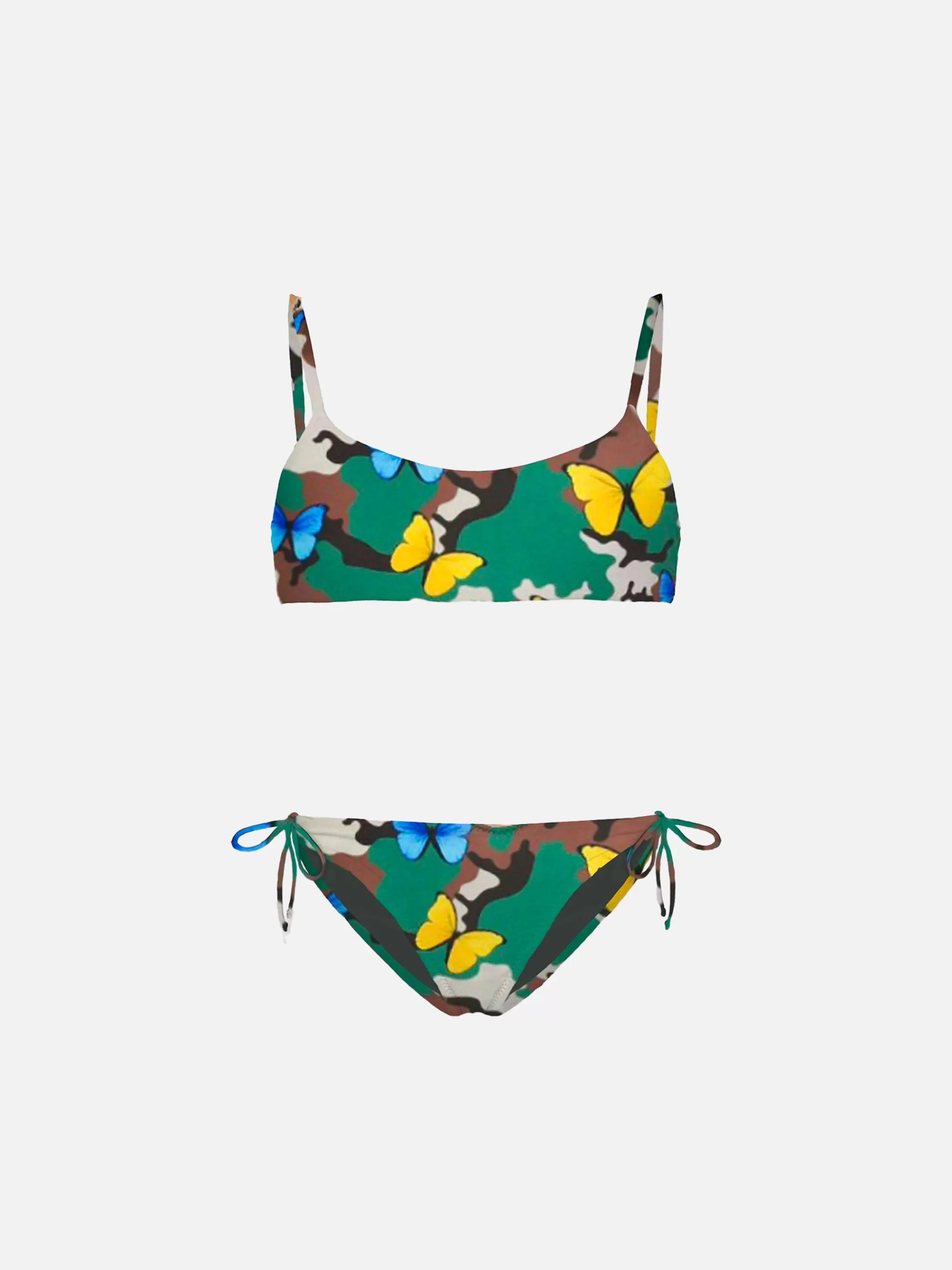 MC2 Saint Barth Girl bikini butterfly print on camouflage background Cheap