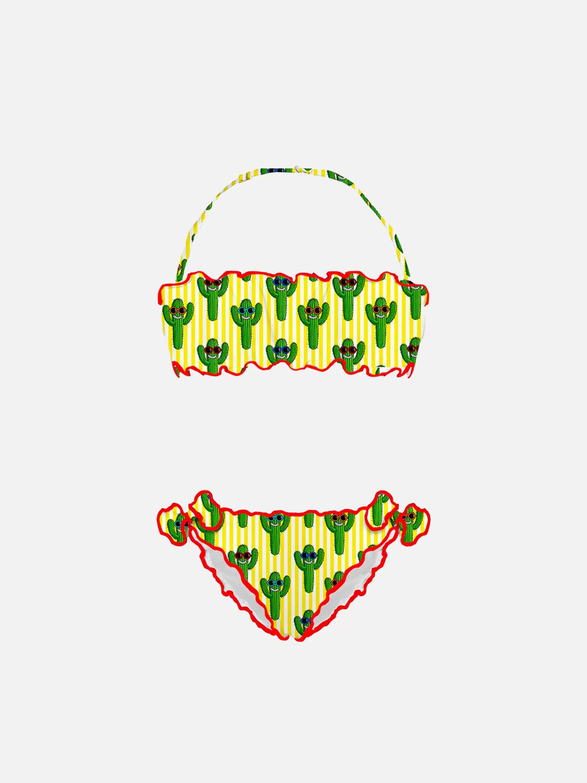 MC2 Saint Barth Girl bikini with happy cactus print Cheap