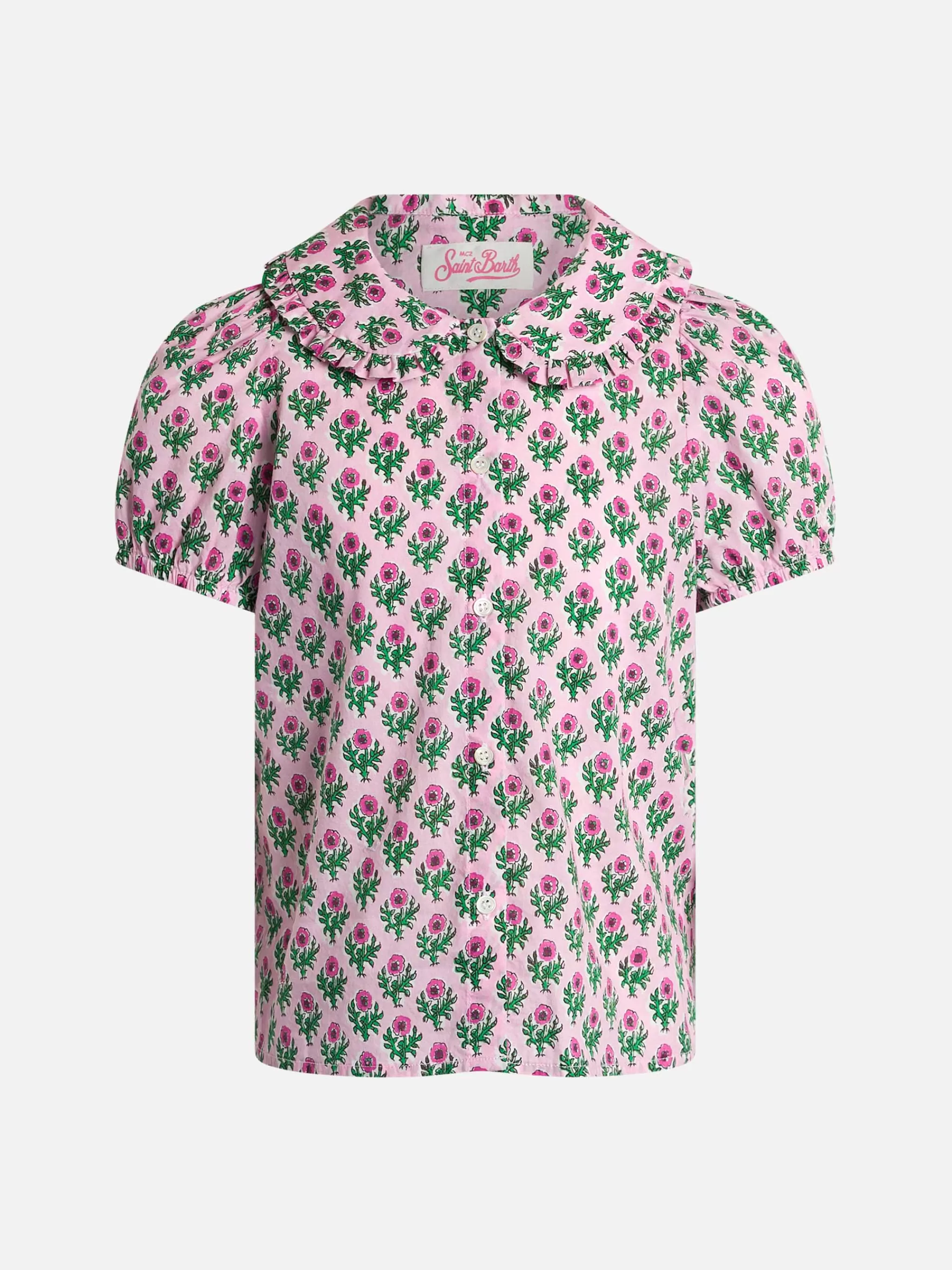 MC2 Saint Barth Girl boxy shirt Violan Jr with flower print Online