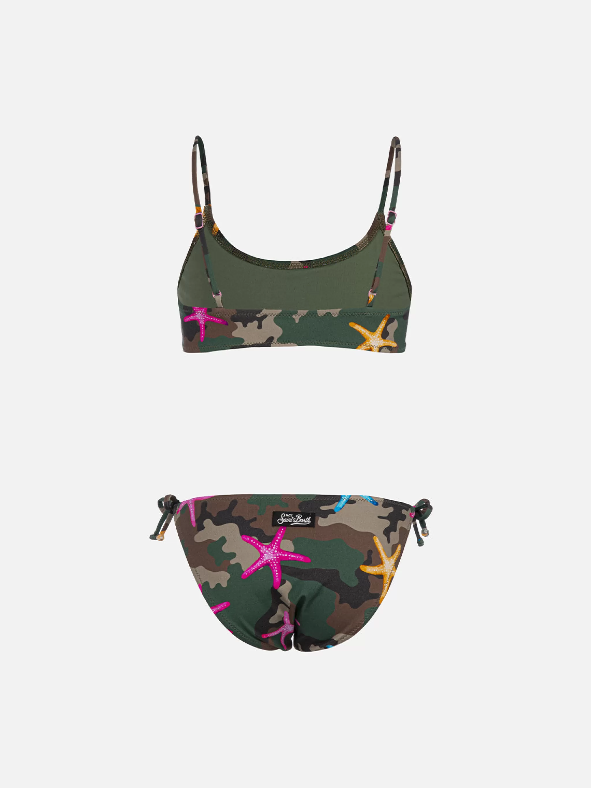 MC2 Saint Barth Girl bralette bikini Jaiden with seastar on camouflage print Outlet