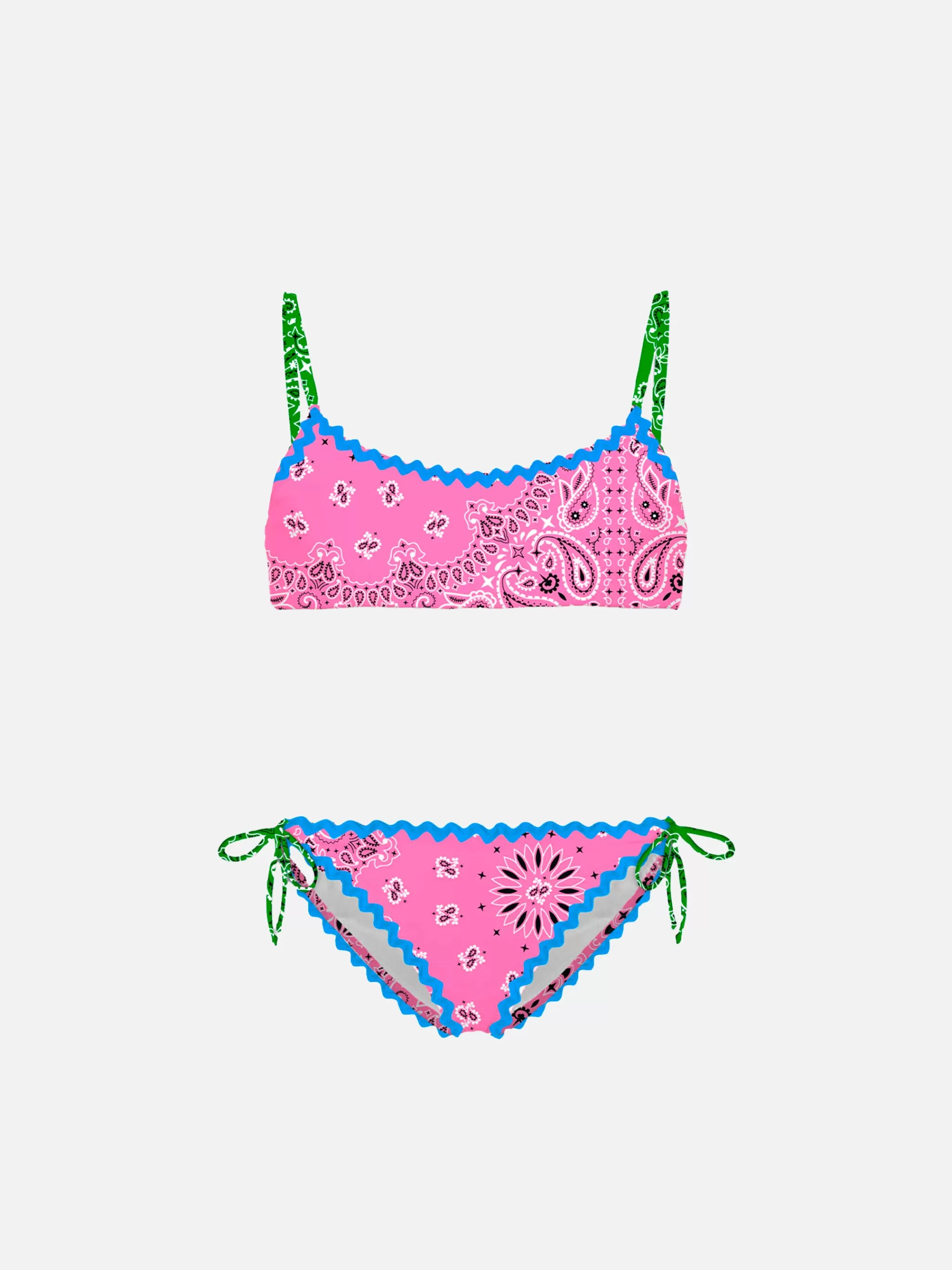 MC2 Saint Barth Girl bralette bikini with bandanna print Sale