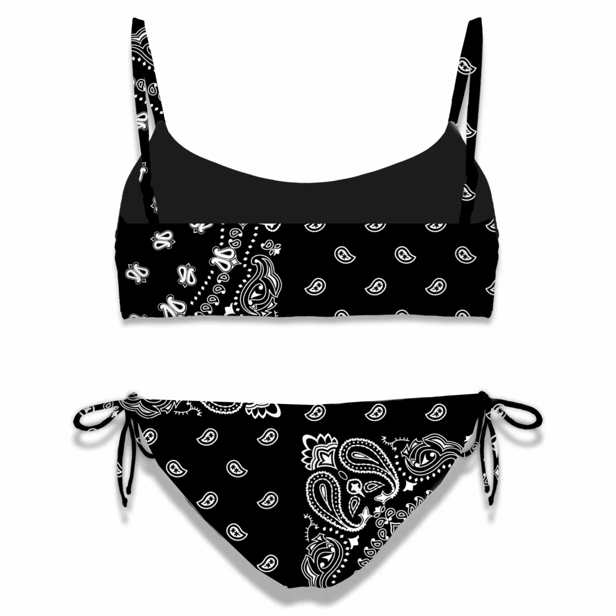 MC2 Saint Barth Girl bralette bikini with bandanna print Discount