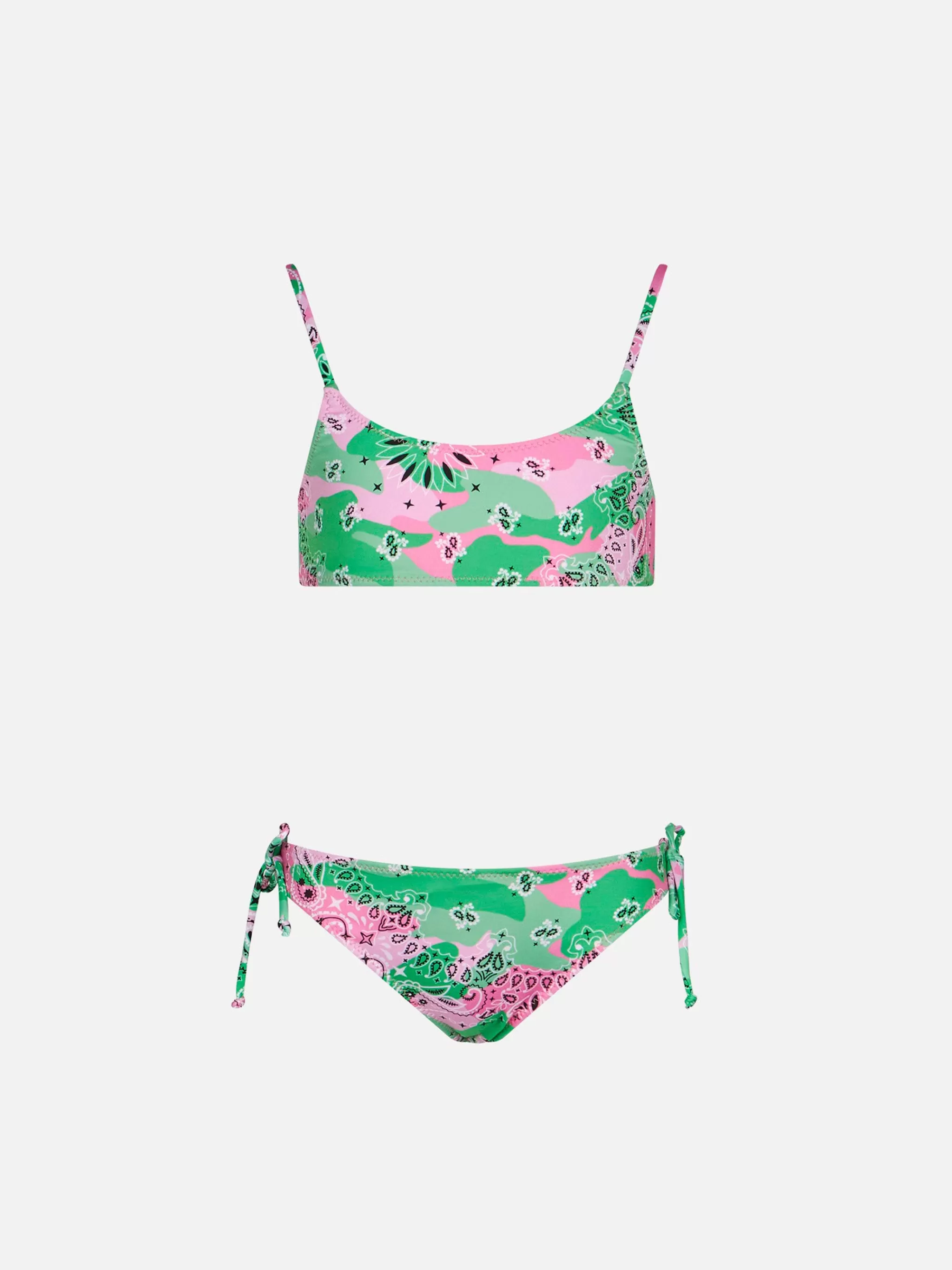 MC2 Saint Barth Girl bralette bikini with camouflage print Online