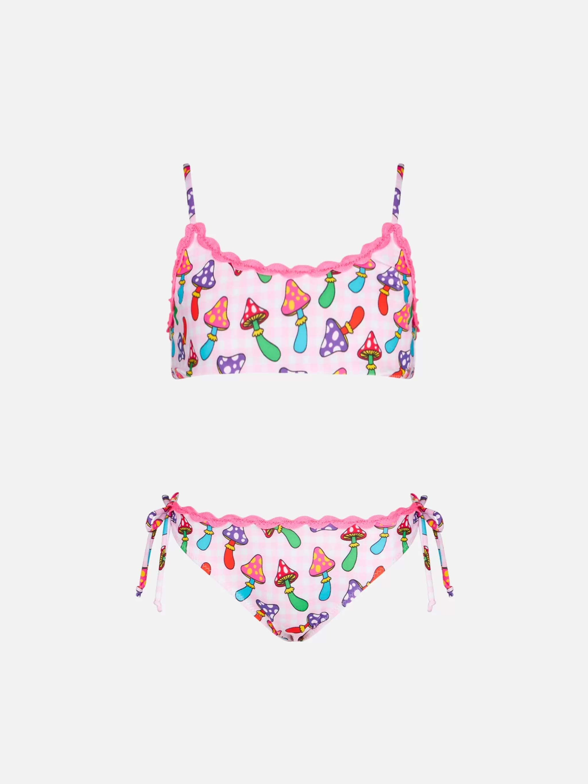 MC2 Saint Barth Girl bralette bikini with mushrooms print Flash Sale