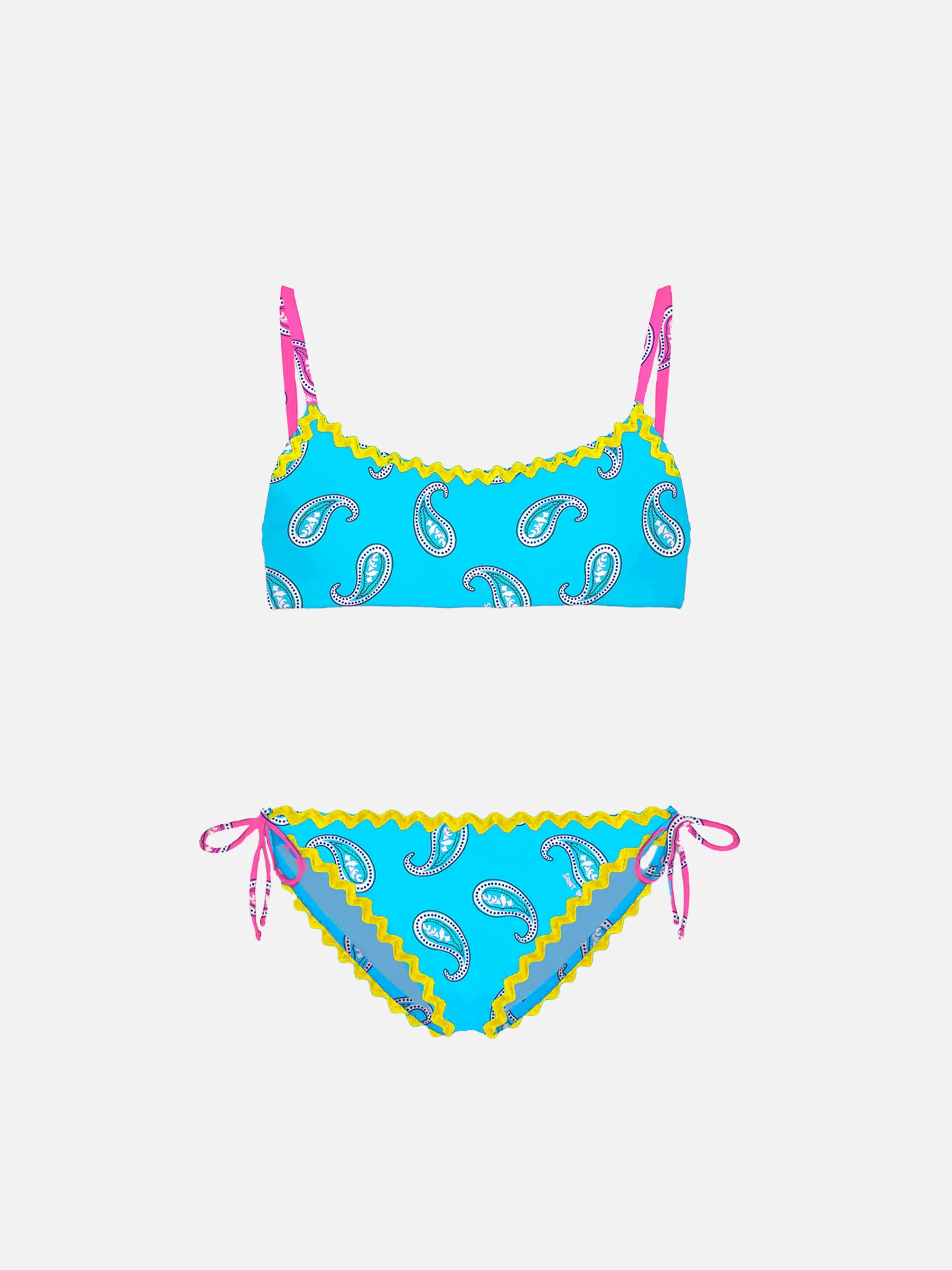 MC2 Saint Barth Girl bralette bikini with paisley print Discount