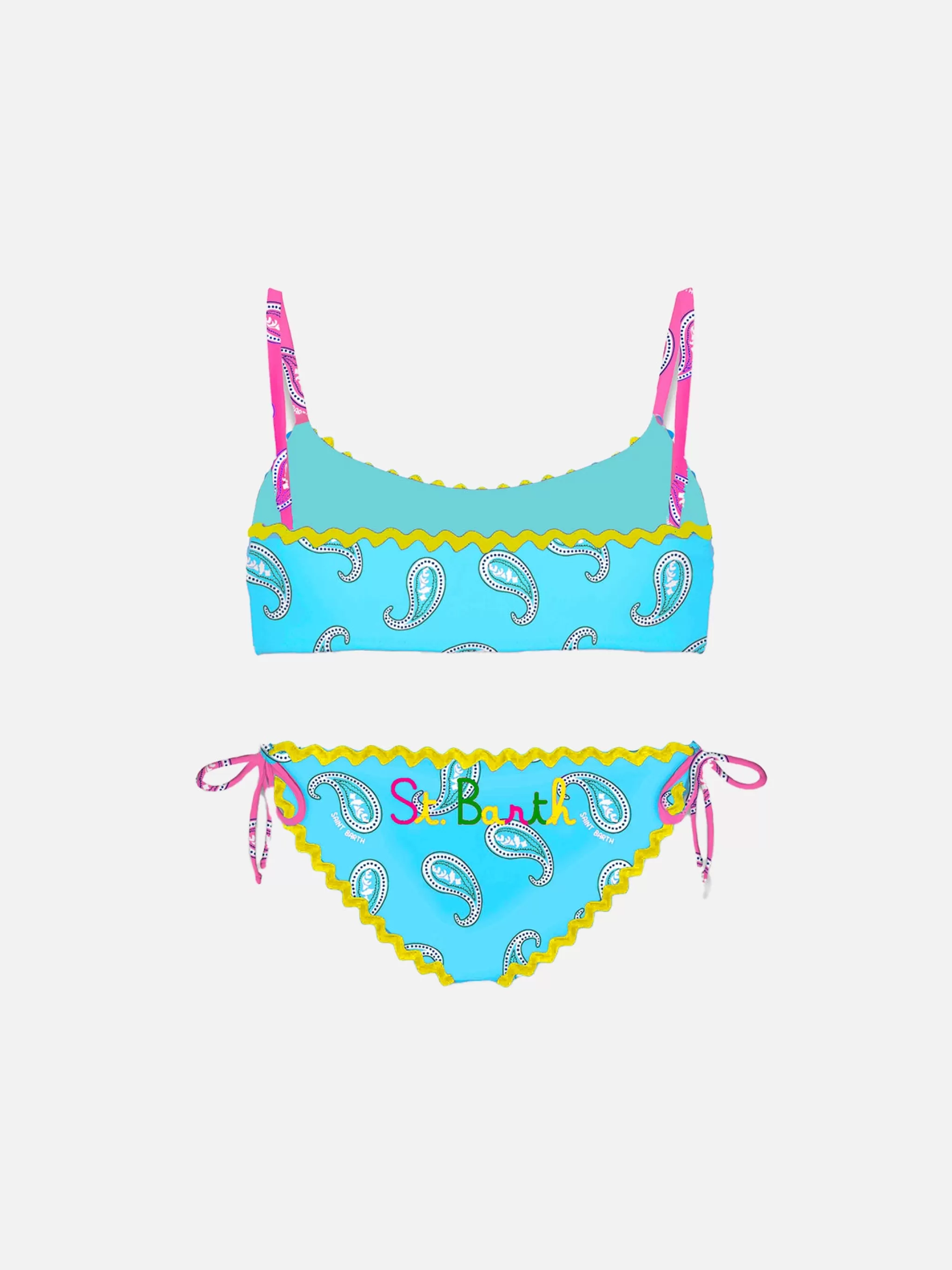 MC2 Saint Barth Girl bralette bikini with paisley print Discount