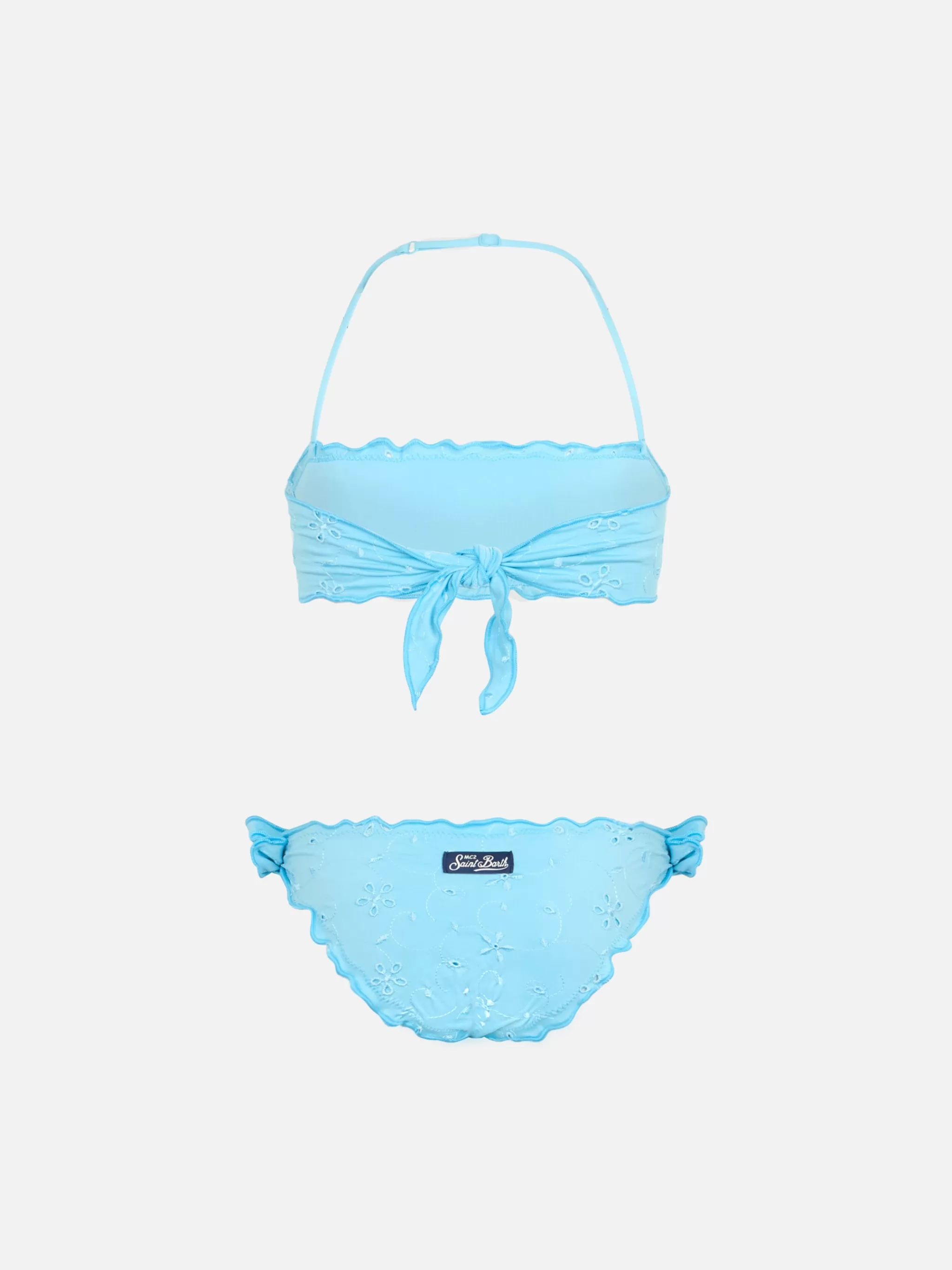 MC2 Saint Barth Girl classic bandeau bikini Emy with Sangallo lace embroidery Online