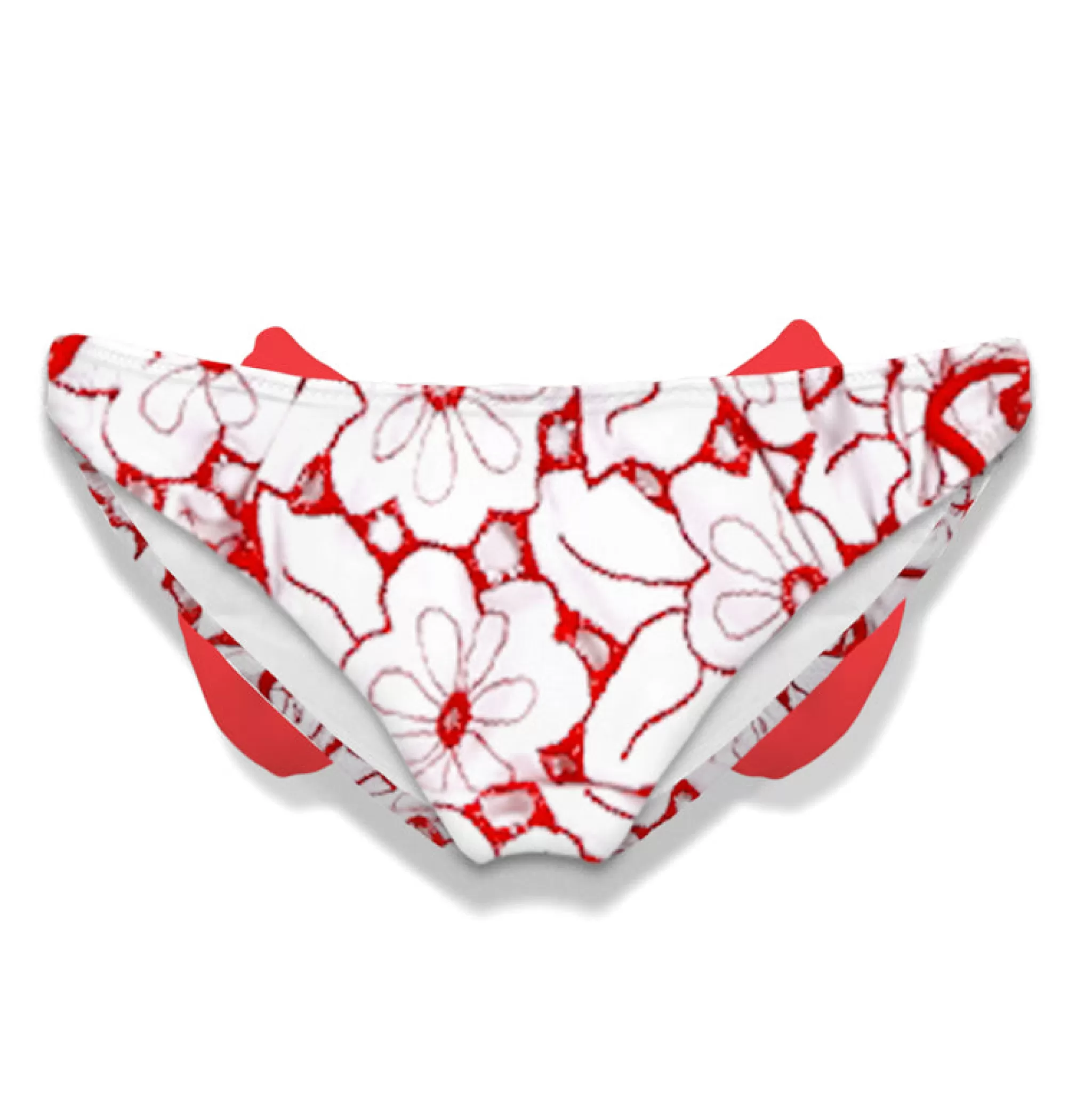 MC2 Saint Barth Girl embroidered swim briefs with red bow Shop