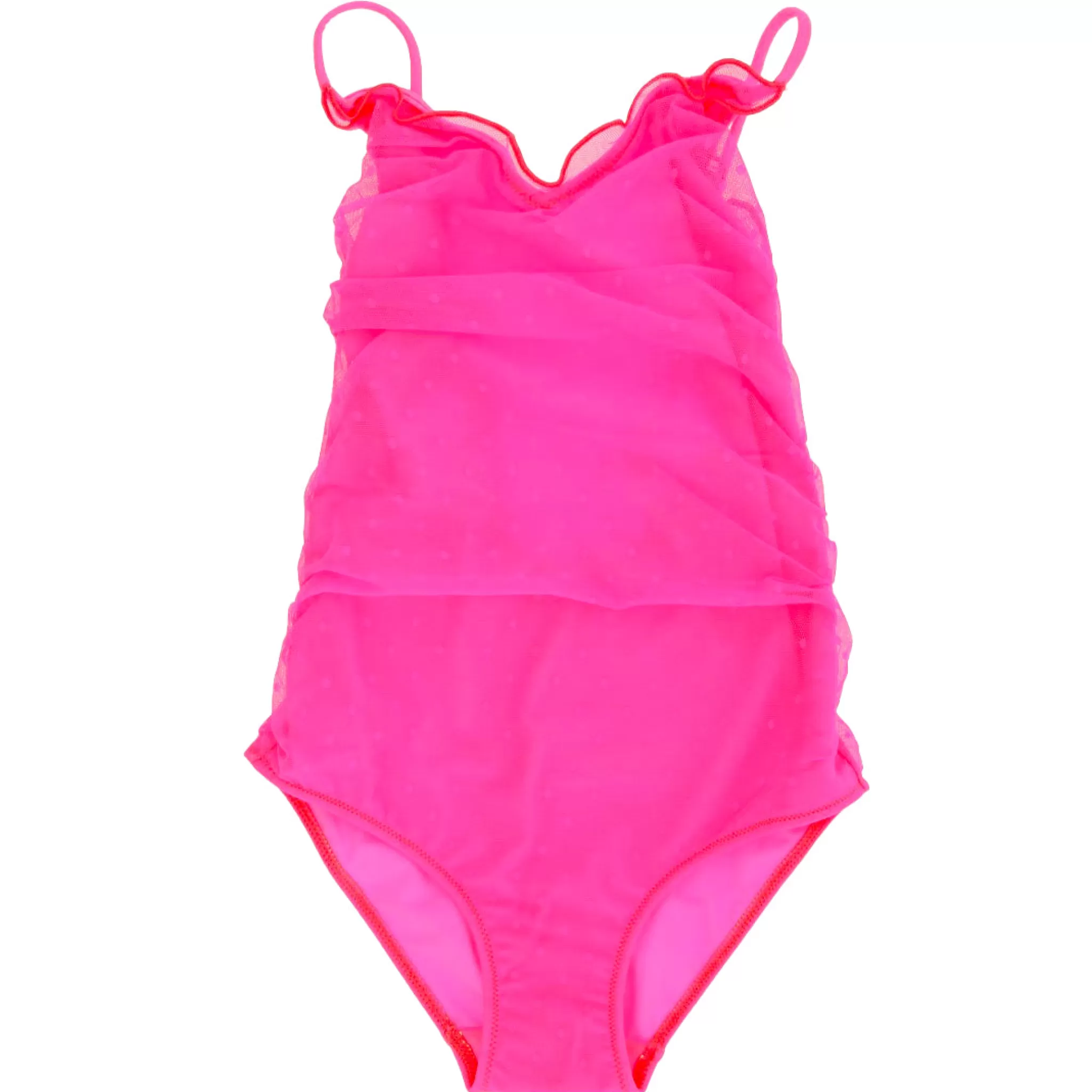 MC2 Saint Barth Girl fluo pink swimsuit with tulle Fashion