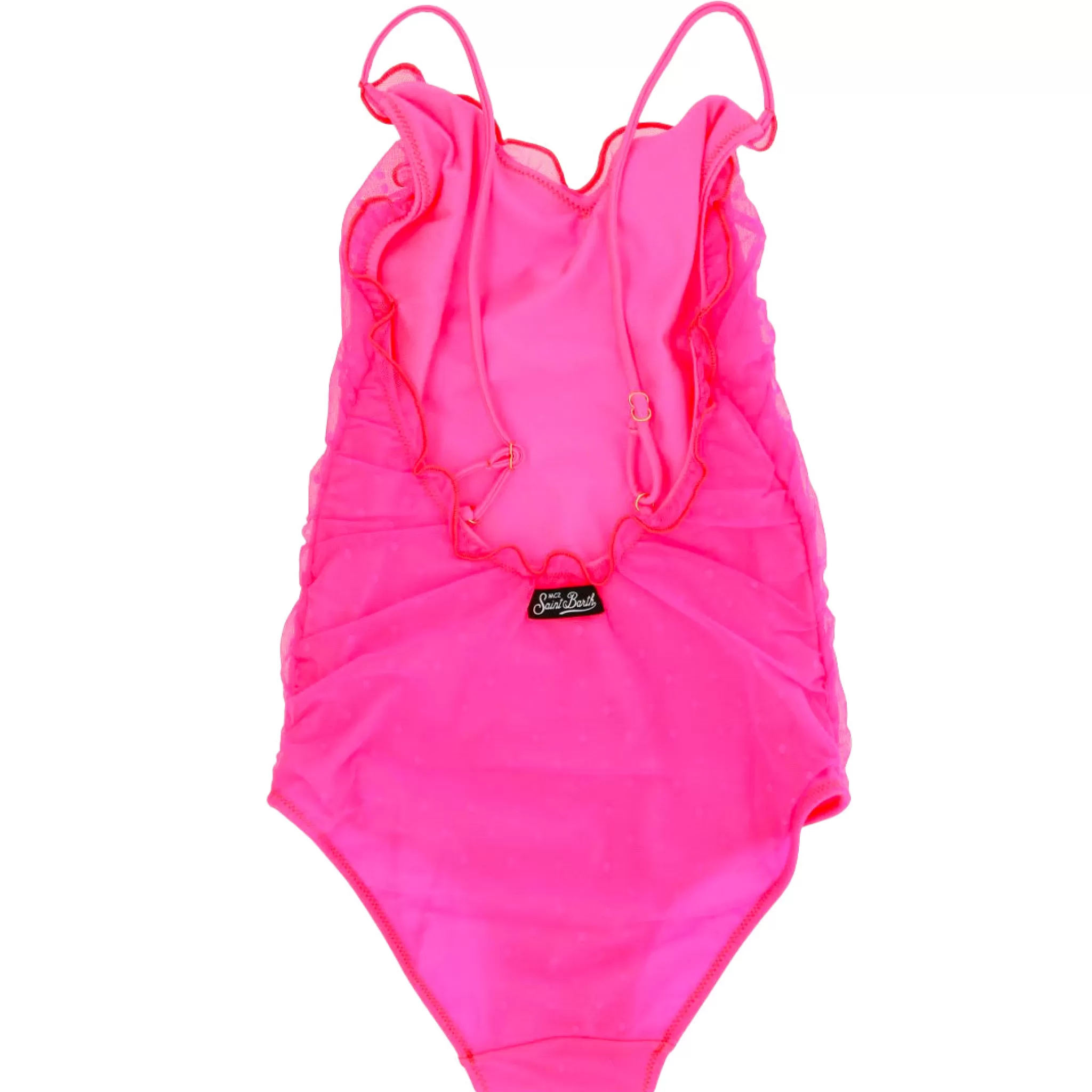 MC2 Saint Barth Girl fluo pink swimsuit with tulle Fashion