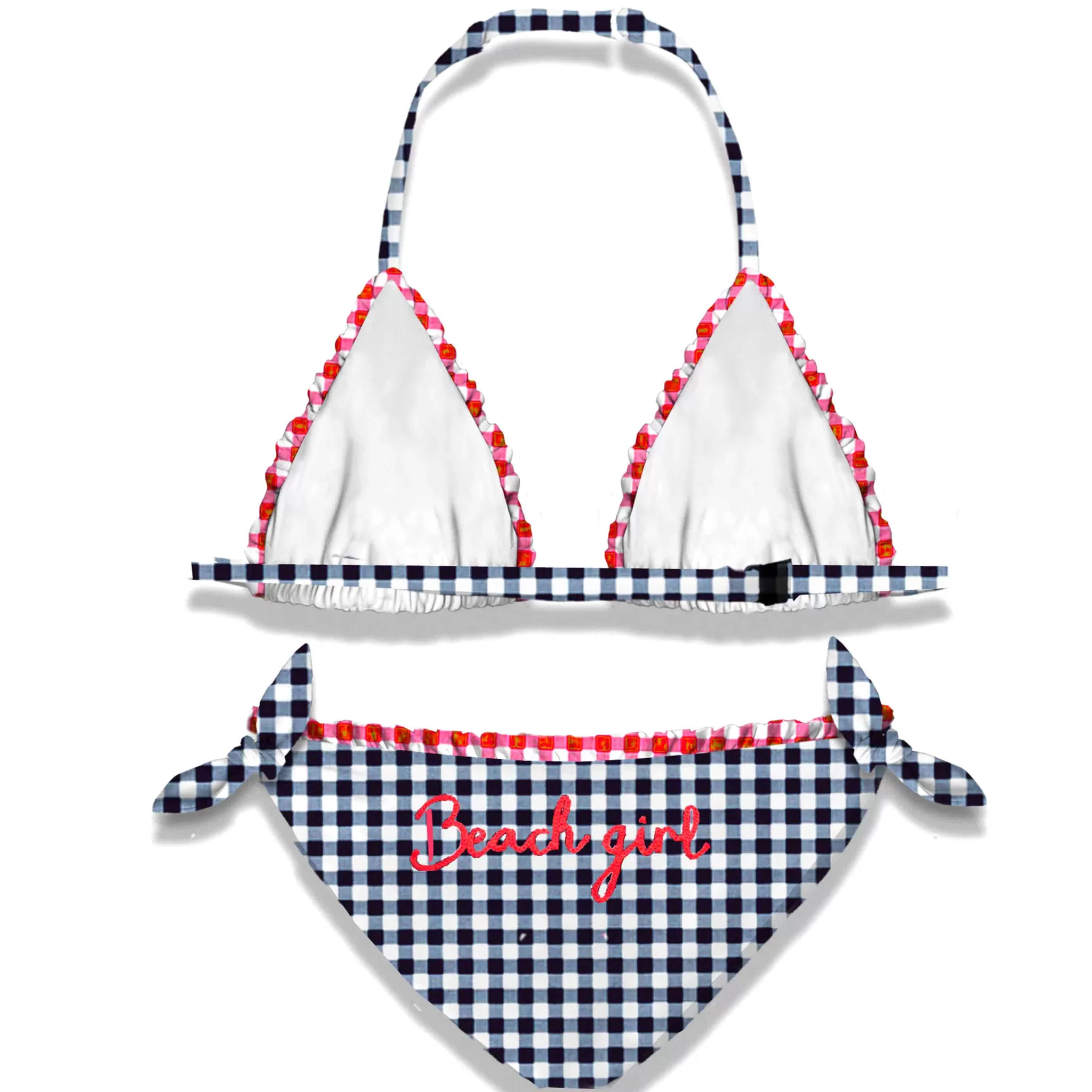 MC2 Saint Barth Girl gingham bikini with embroidery Sale