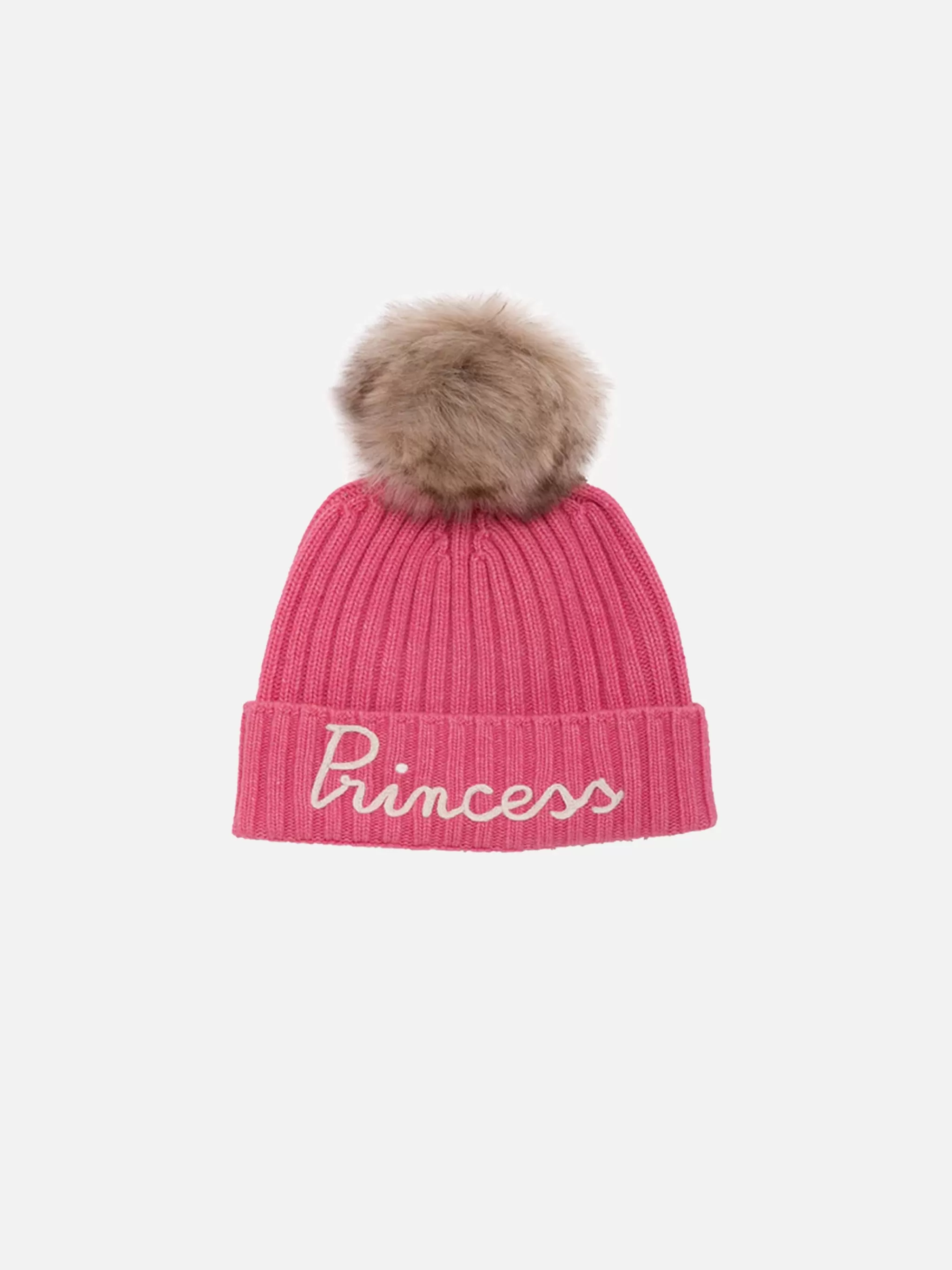 MC2 Saint Barth Girl hat with Princess embroidery and pompon Hot