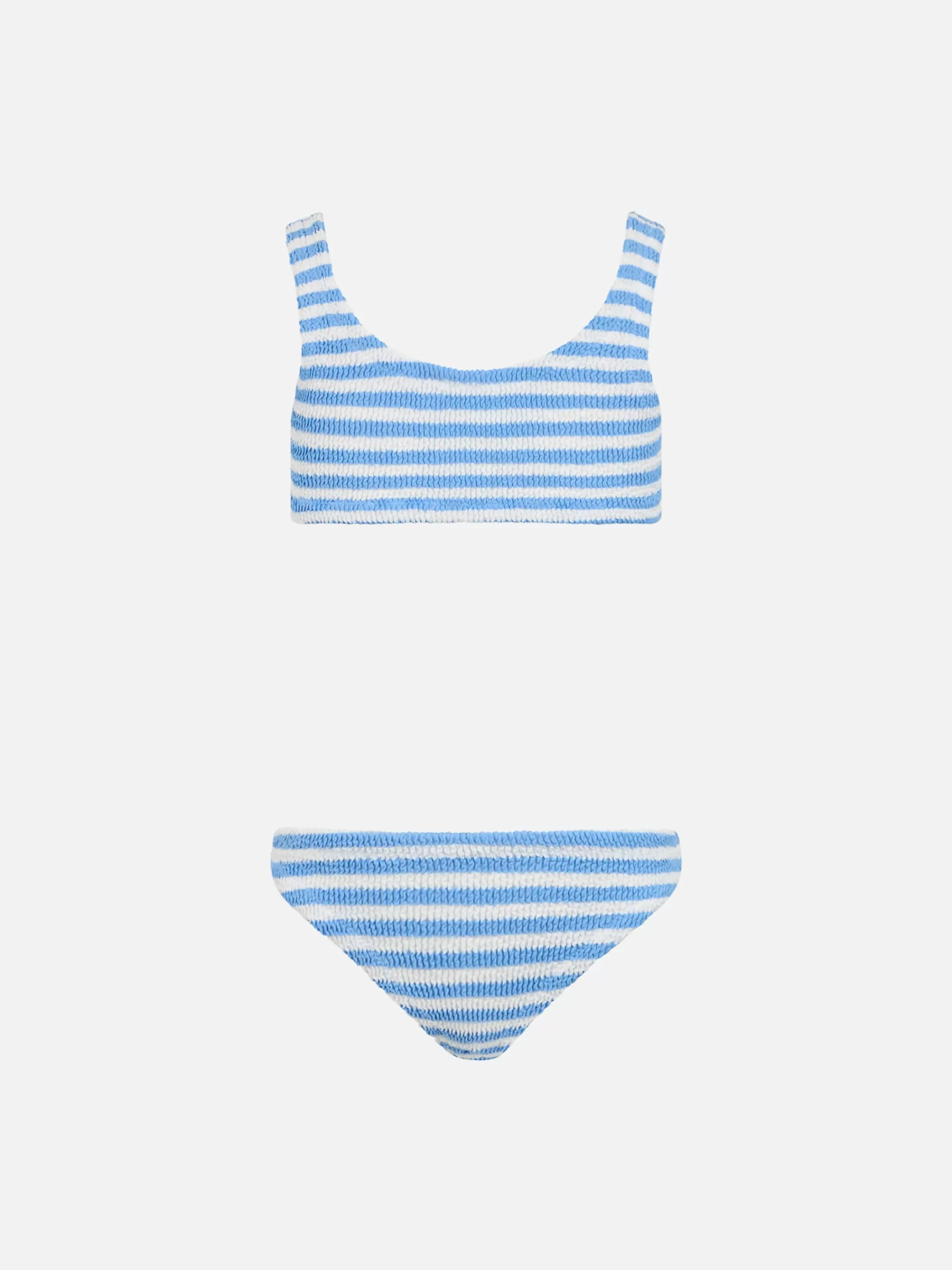 MC2 Saint Barth Girl light blue striped classic crinkle bikini Baker Best