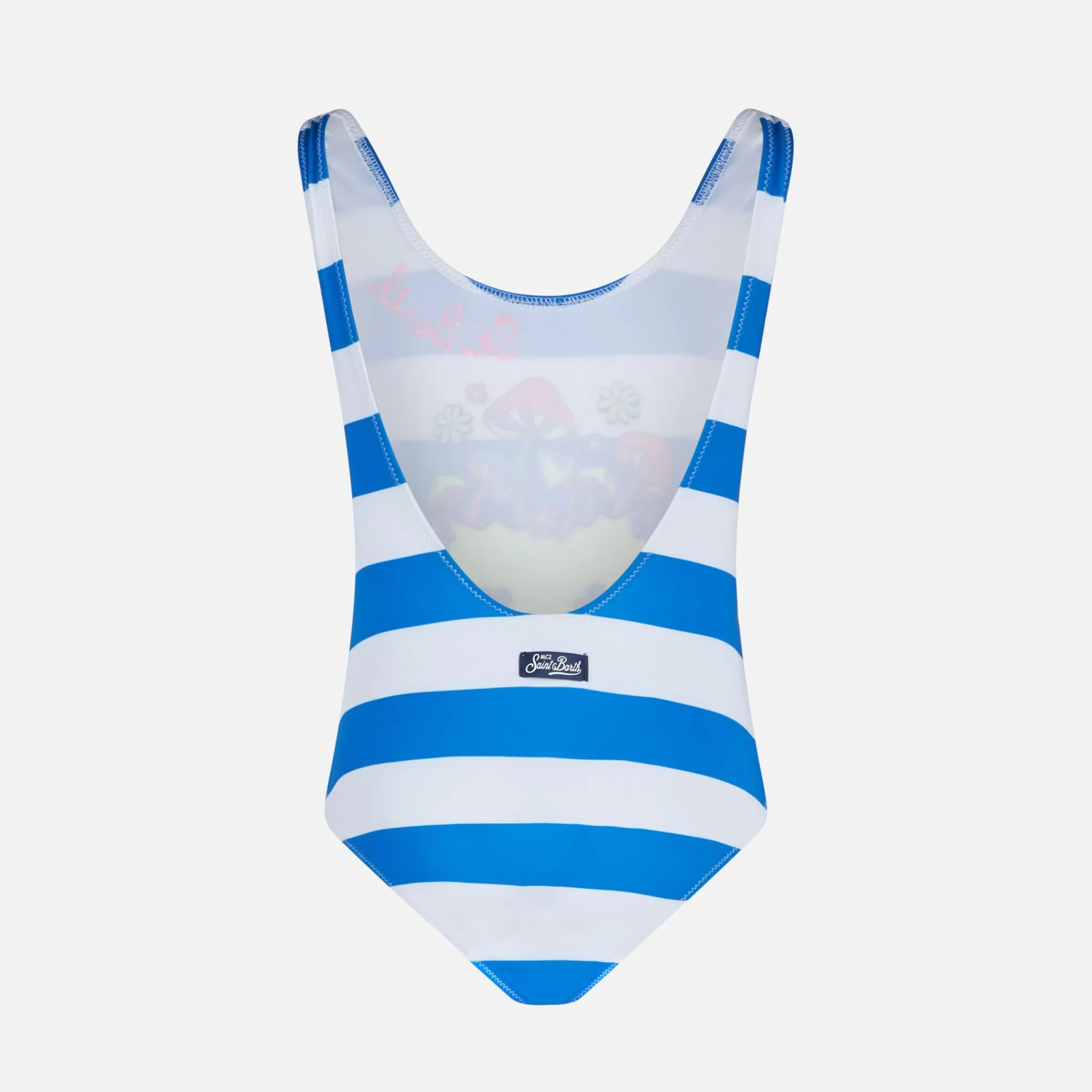 MC2 Saint Barth Girl one piece swimsuit with '70 smile print Online