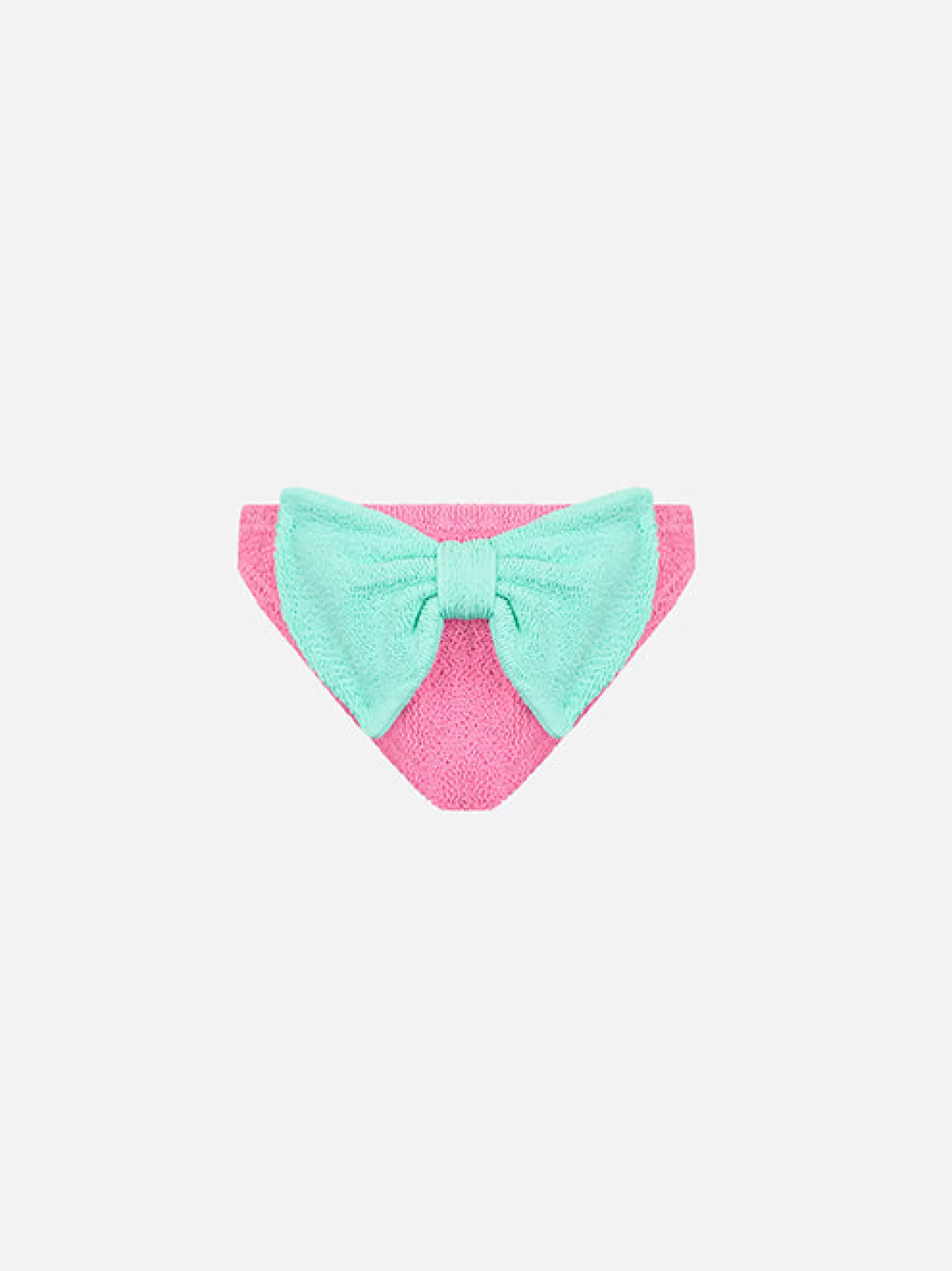 MC2 Saint Barth Girl pink crinkle swim briefs Madame with bow Flash Sale