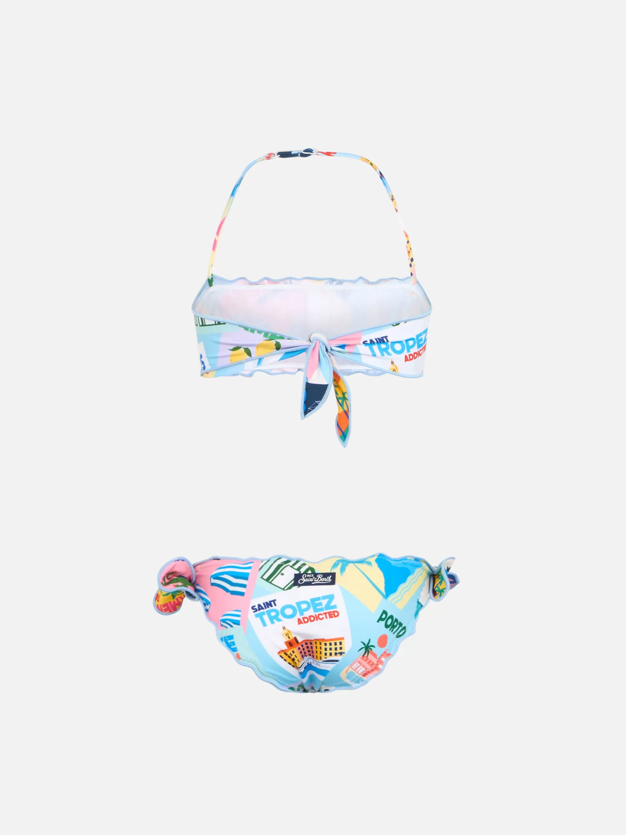 MC2 Saint Barth Girl postcard print bandeau classic bikini Emy Cheap