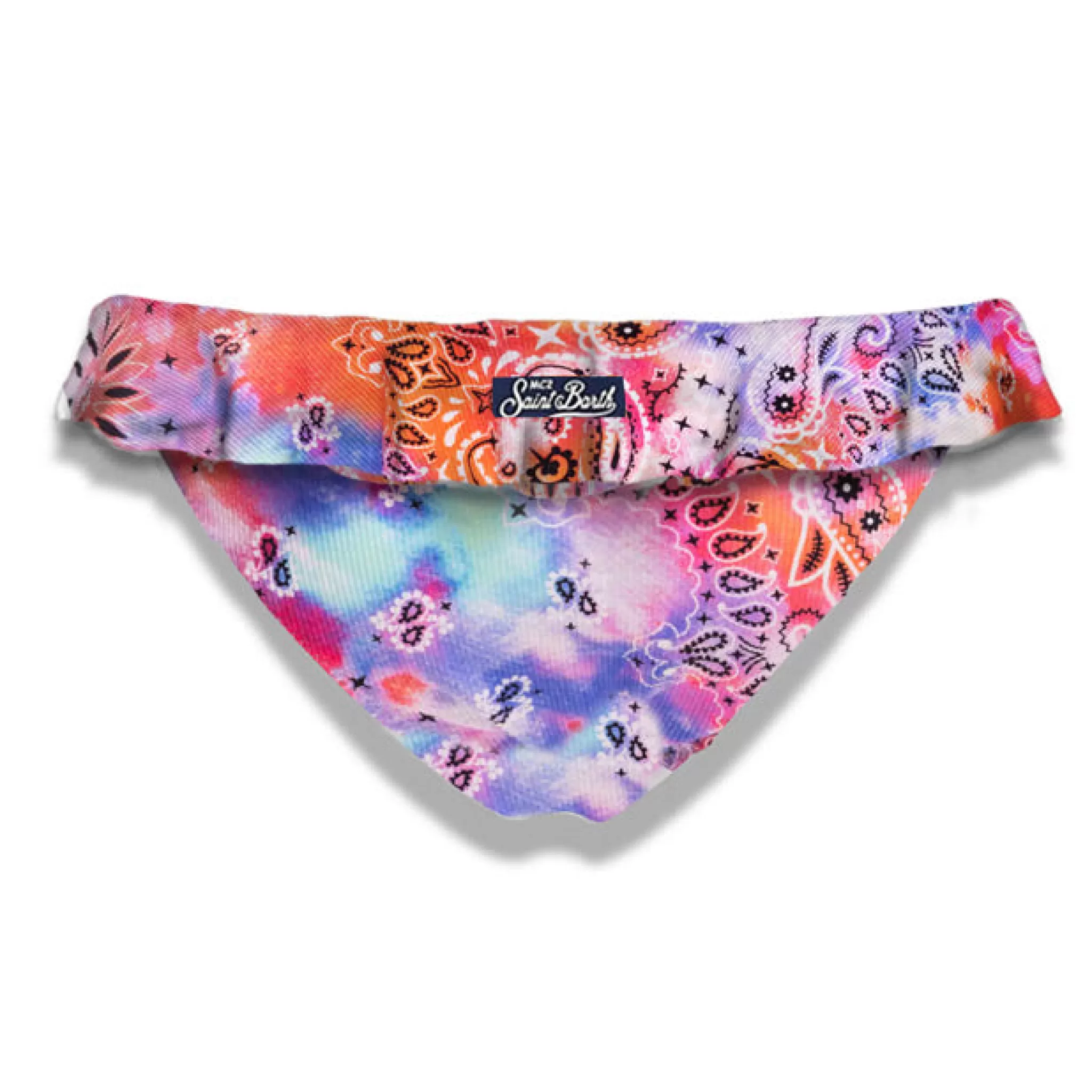 MC2 Saint Barth Girl ruffled swim briwfs with bandanna print Online