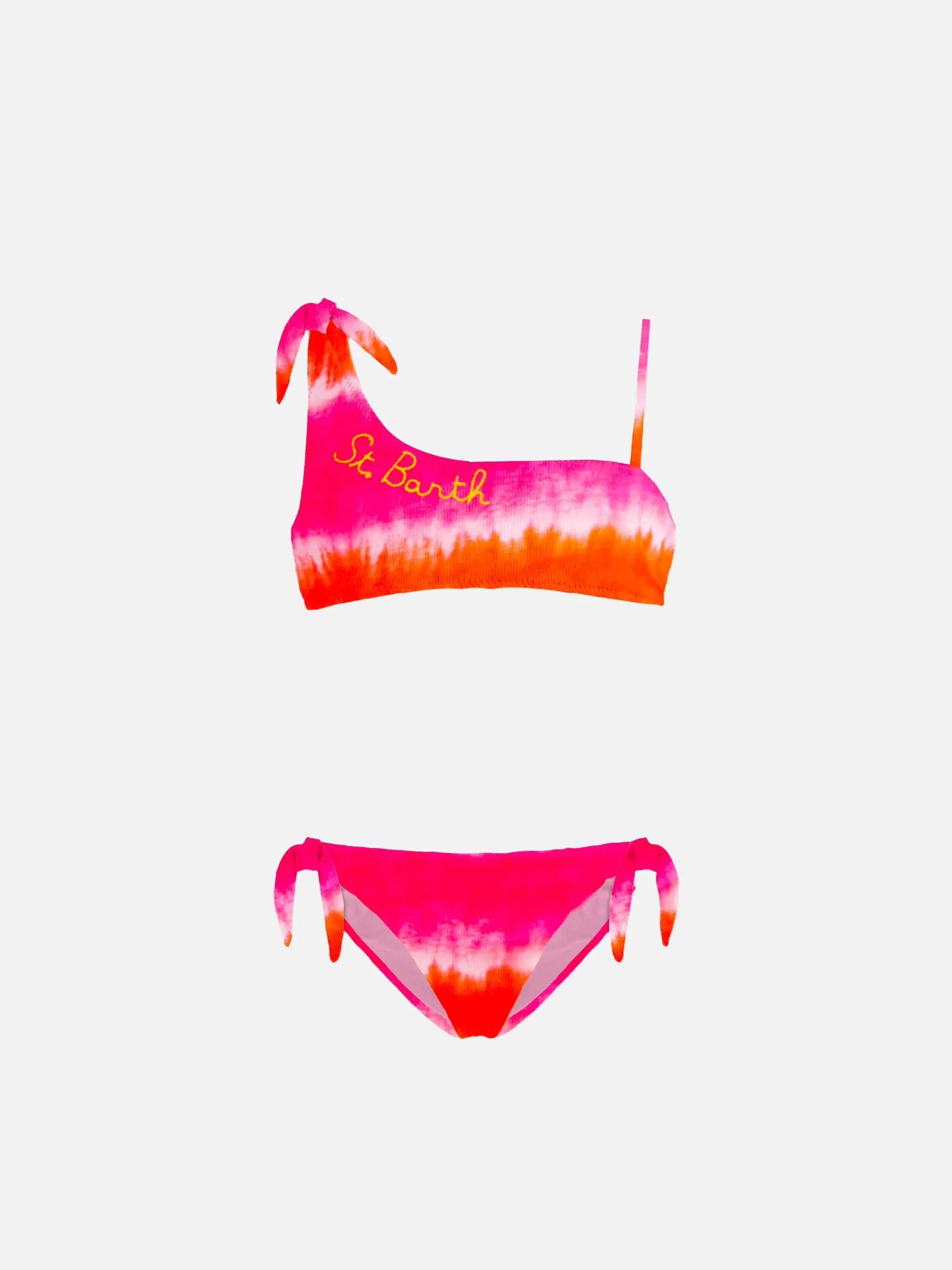 MC2 Saint Barth girl' s tye die orange and fucsia bikini Outlet