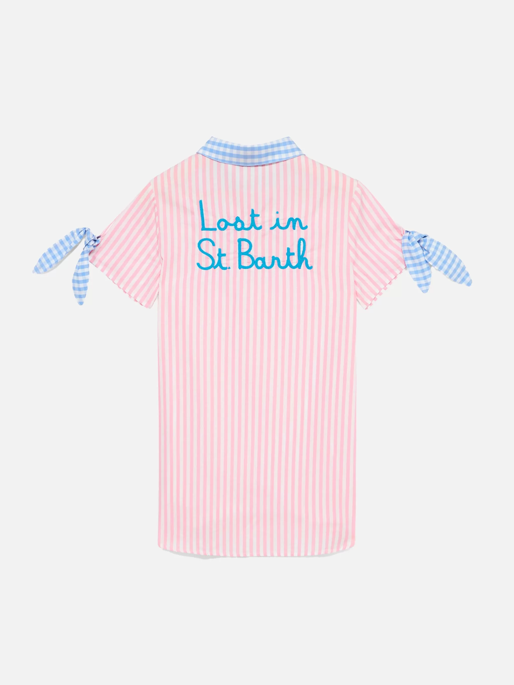 MC2 Saint Barth Girl striped shirt dress with embroidery Clearance