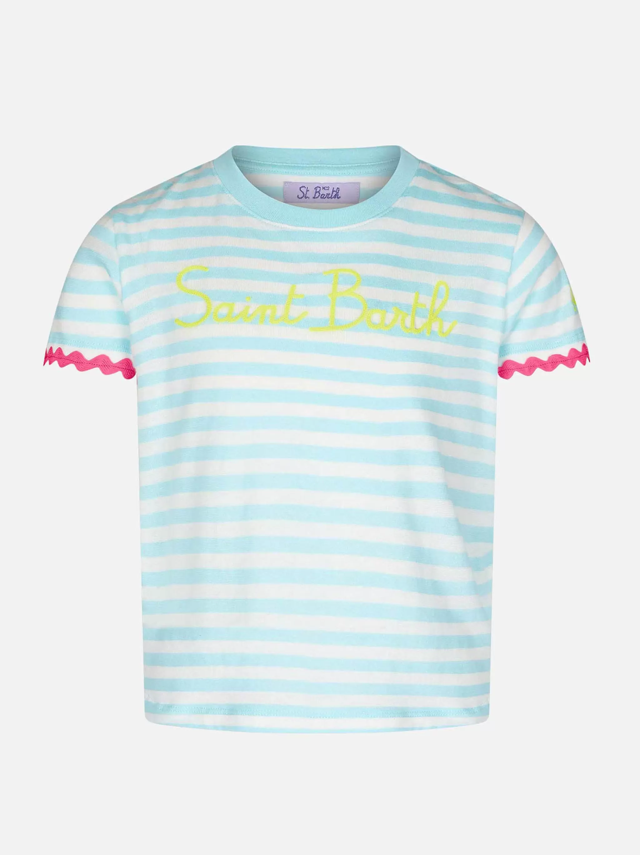 MC2 Saint Barth Girl striped t-shirt with Saint Barth embroidery Store