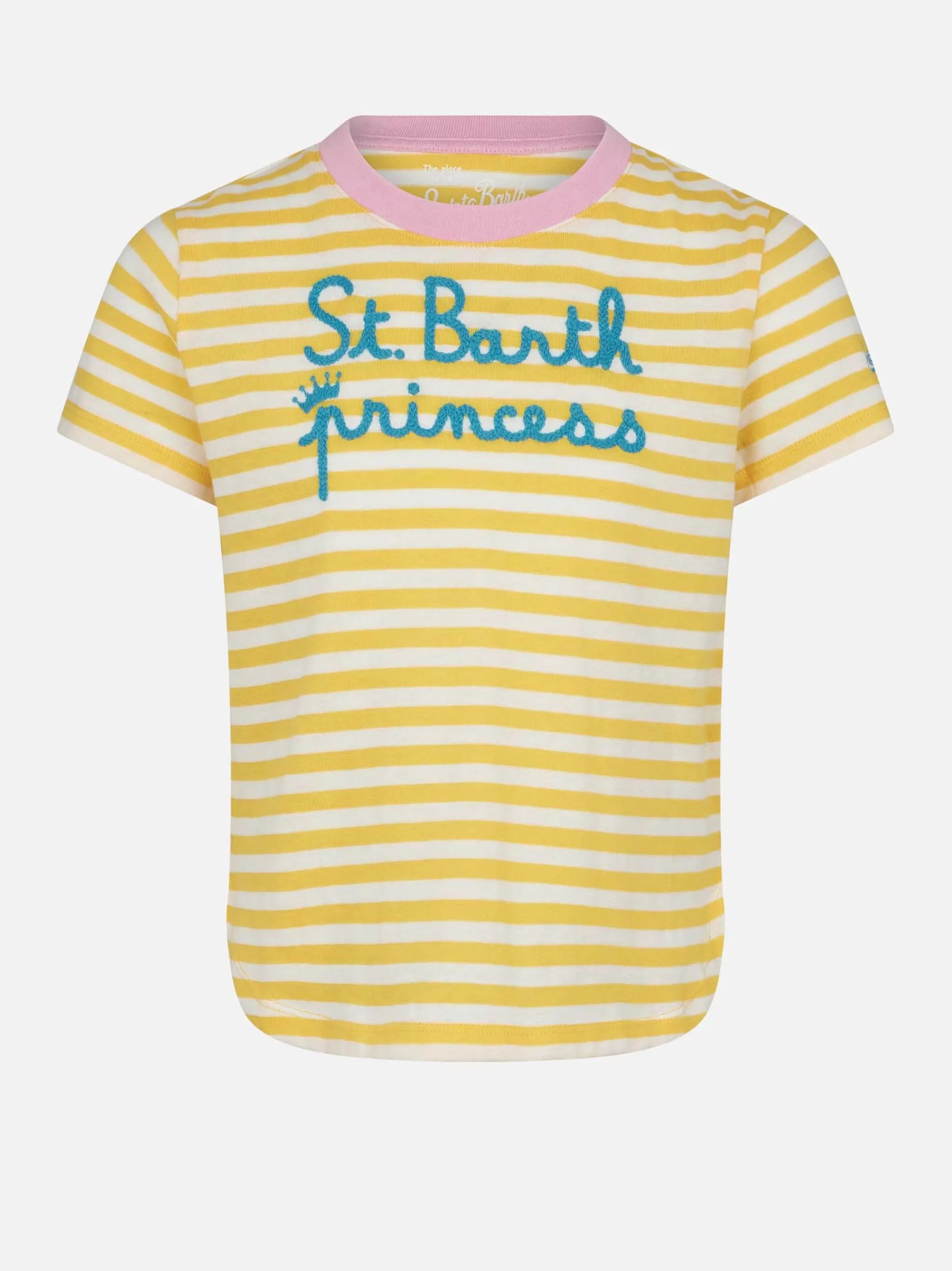 MC2 Saint Barth Girl striped t-shirt with St. Barth Princess embroidery Hot