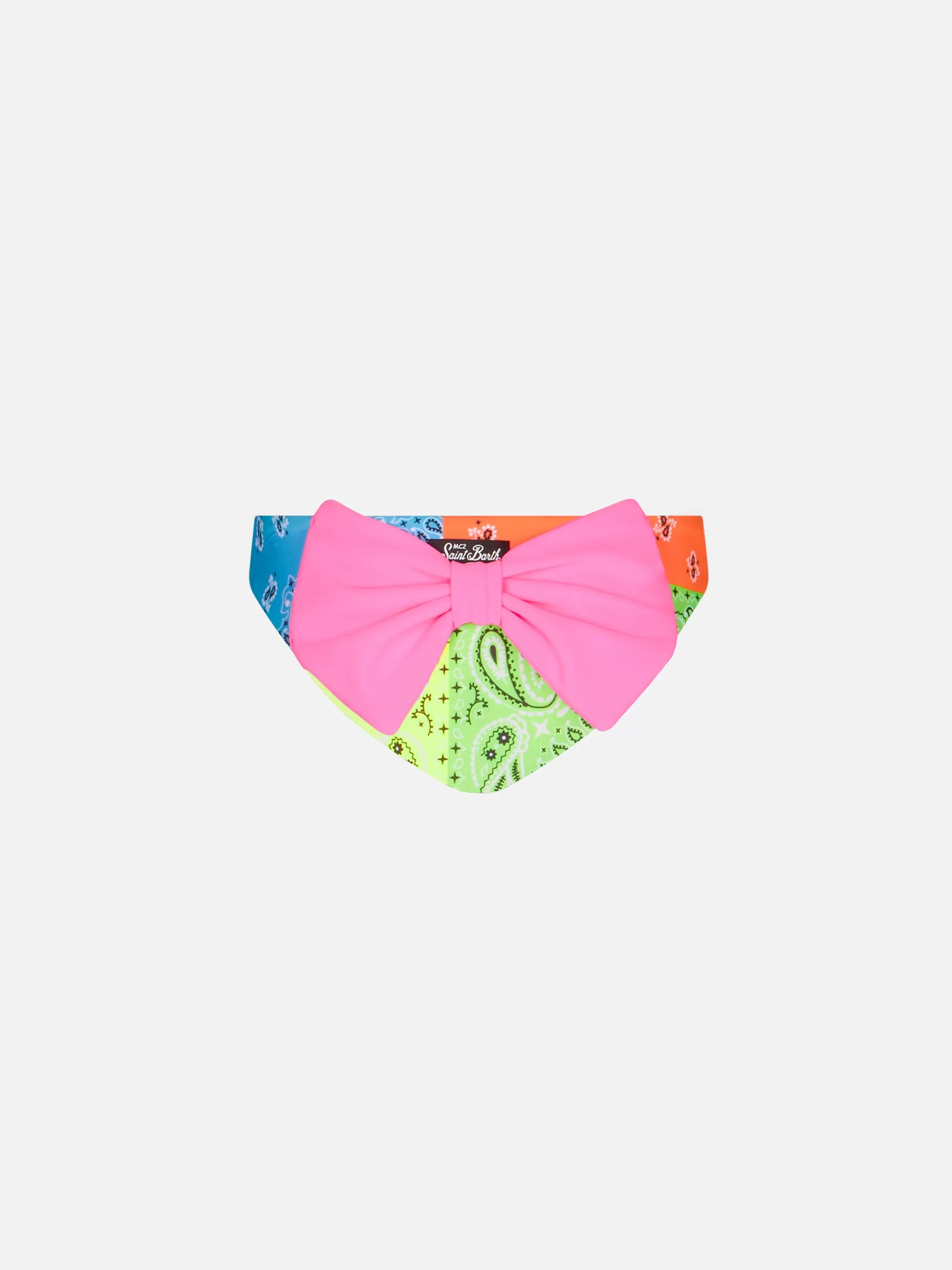 MC2 Saint Barth Girl swim briefs with fluo bandanna print Fashion