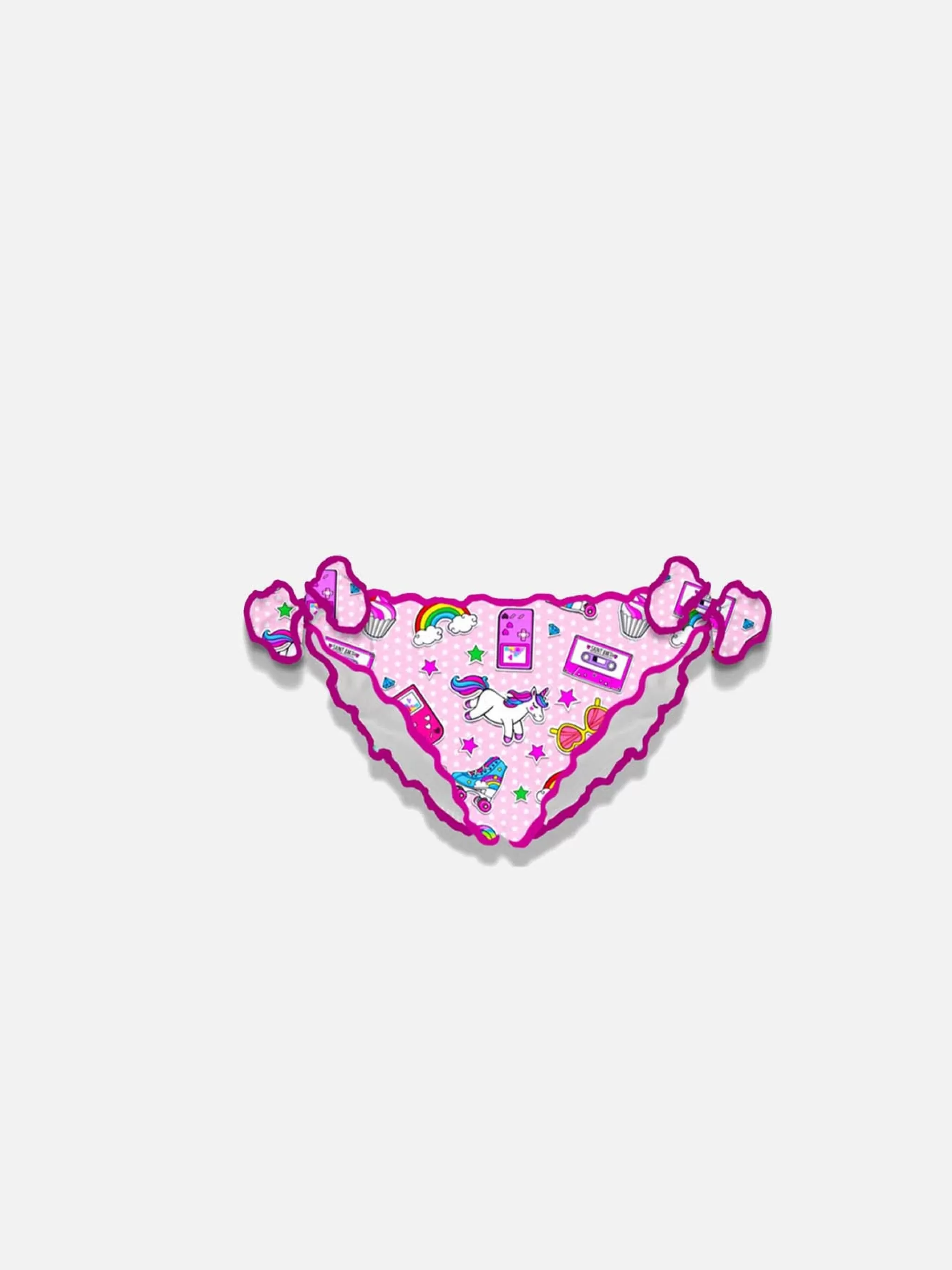 MC2 Saint Barth Girl swim briefs with nineties patch print Shop