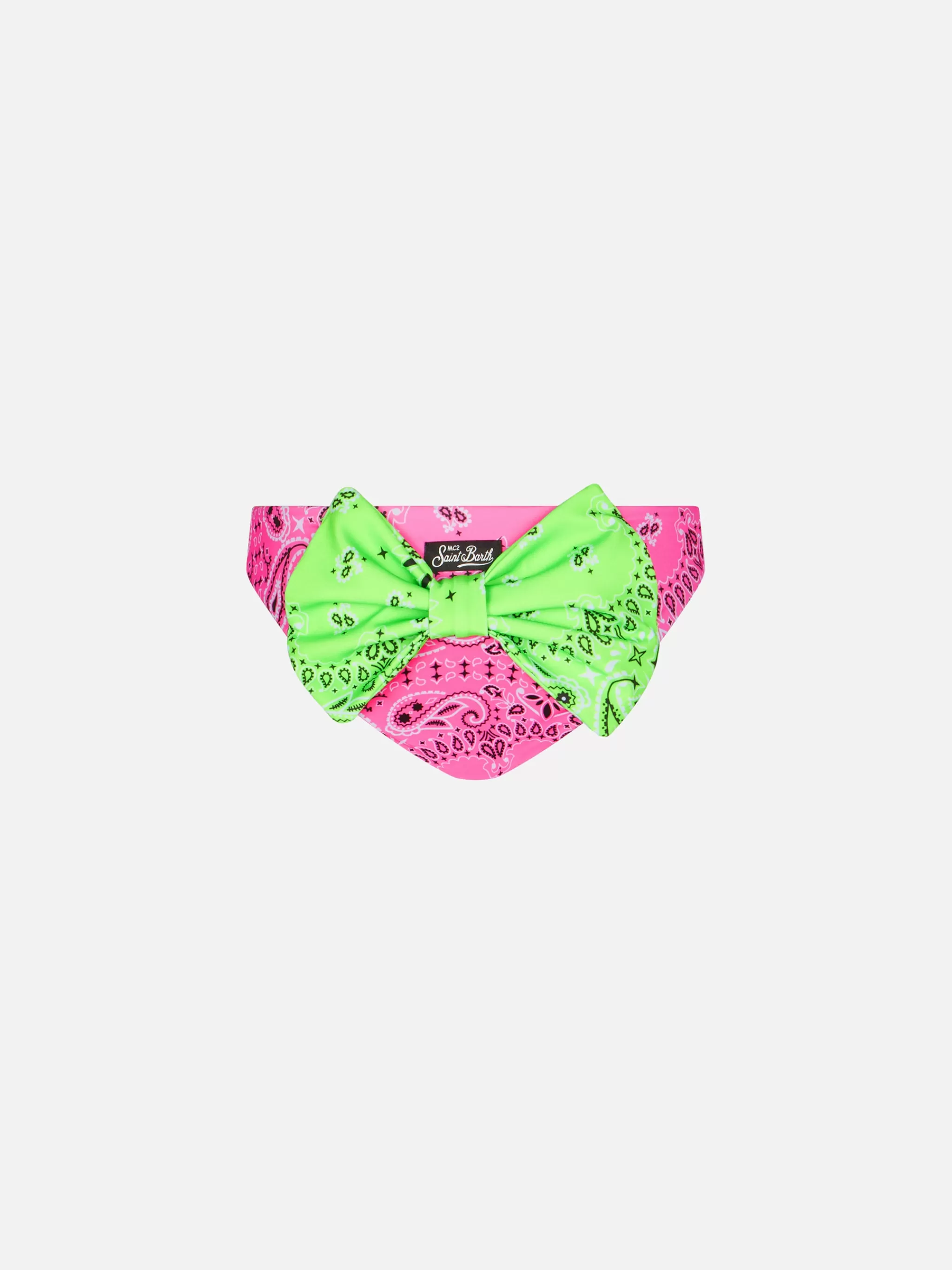 MC2 Saint Barth Girl swim briefs with pink bandanna print Online