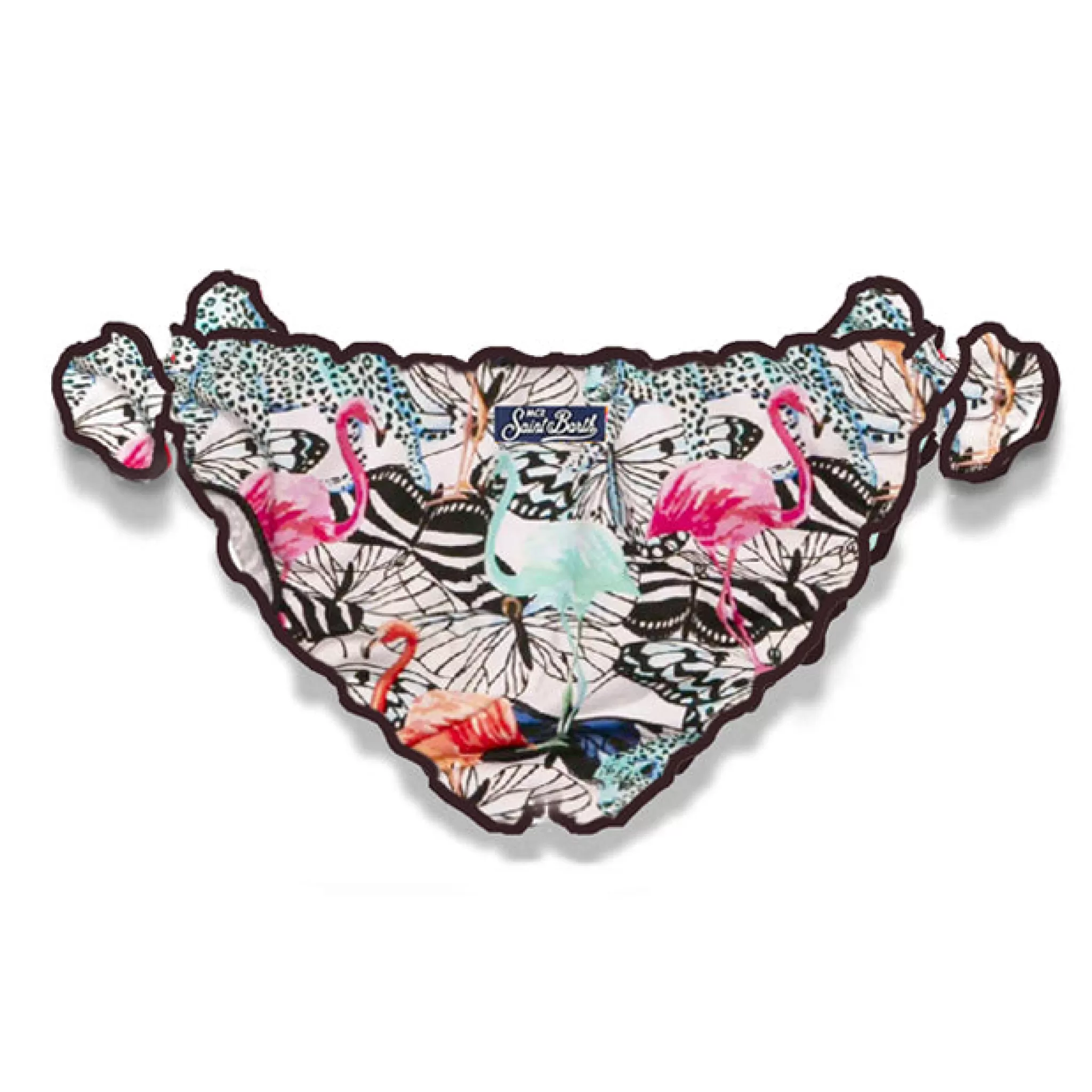 MC2 Saint Barth Girl swim briefs with tropical print Store