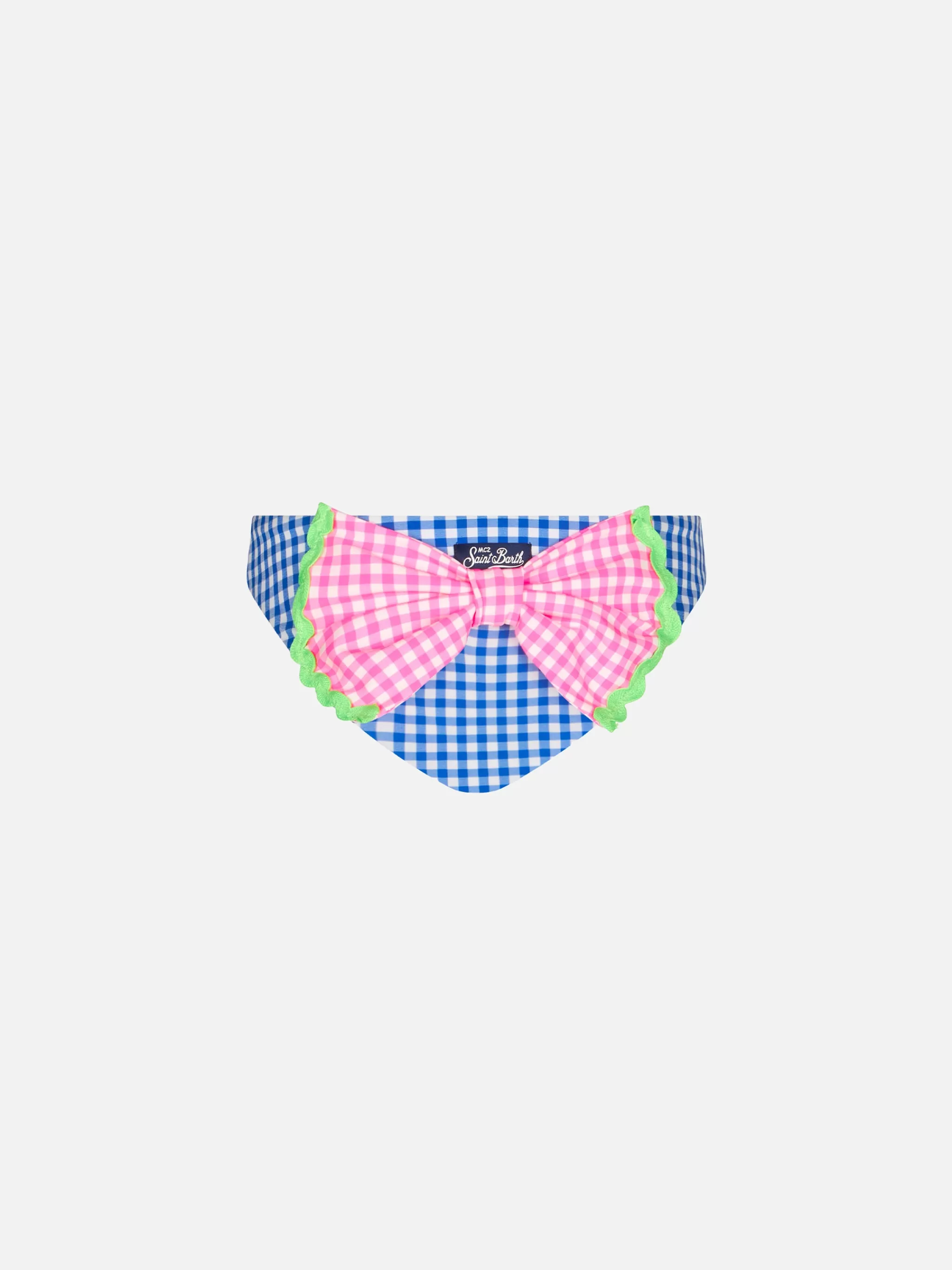 MC2 Saint Barth Girl swim briefs with white and bluette vichy print Best