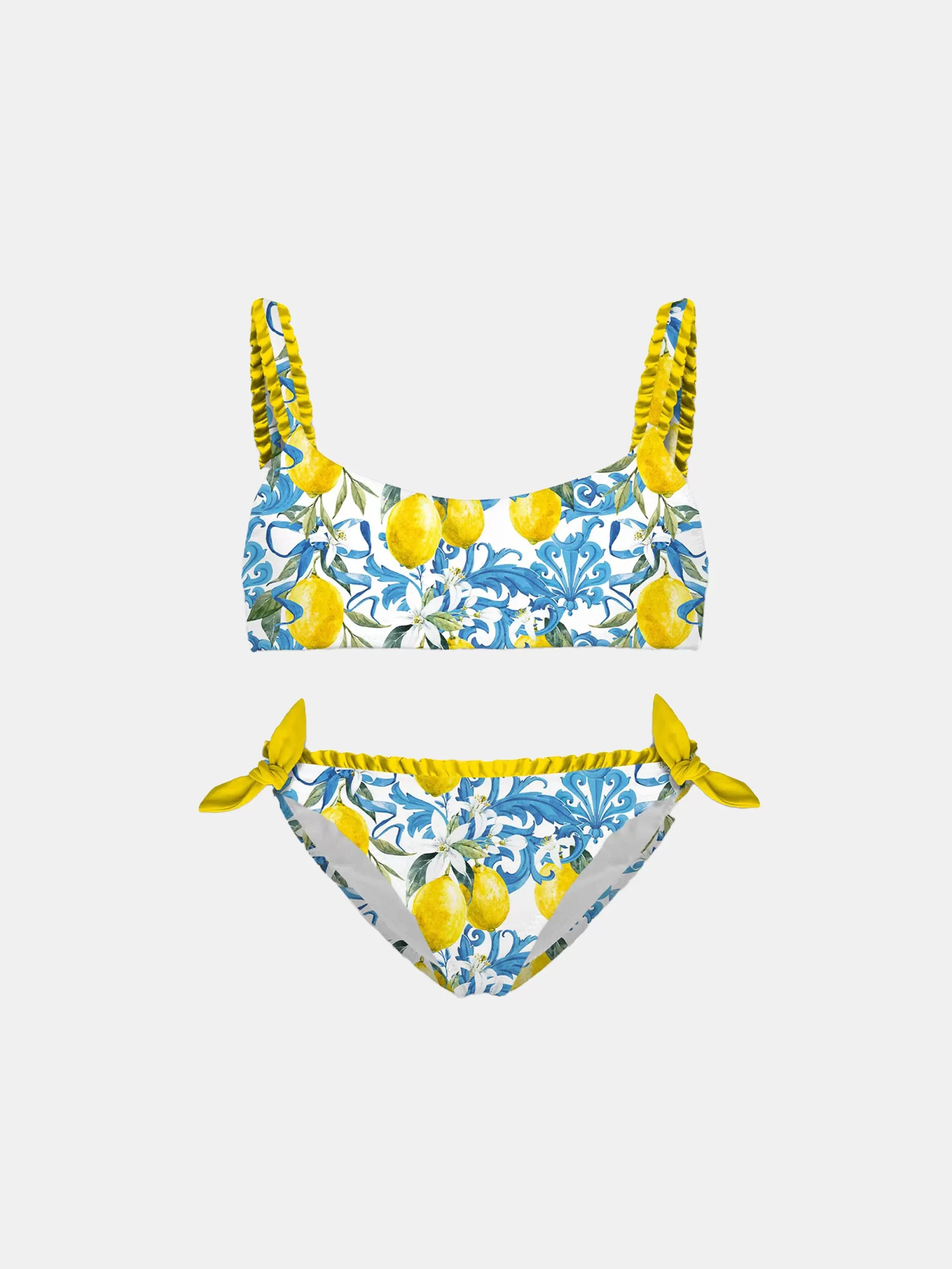 MC2 Saint Barth Girl top bikini with baroque print Discount