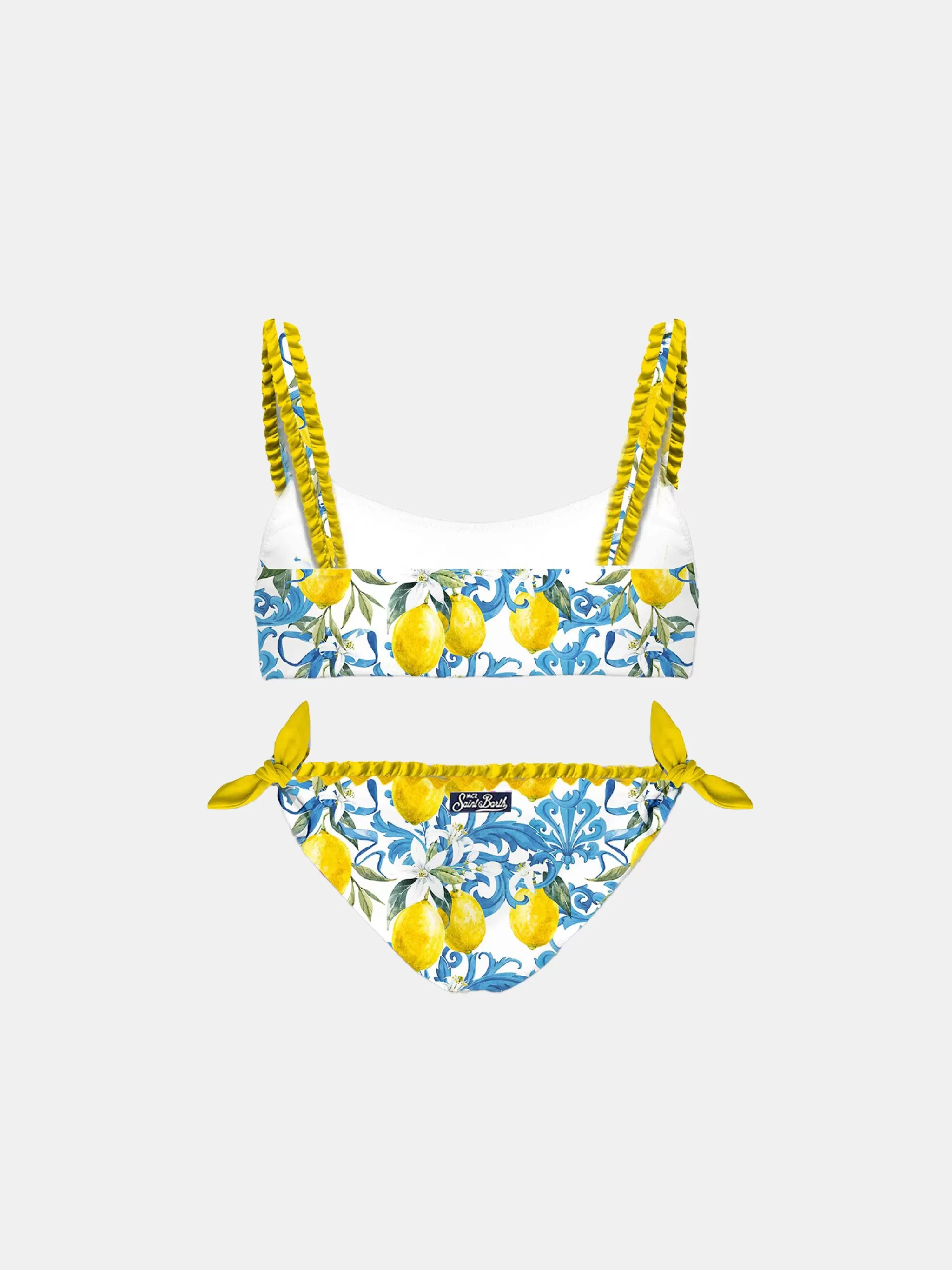 MC2 Saint Barth Girl top bikini with baroque print Discount