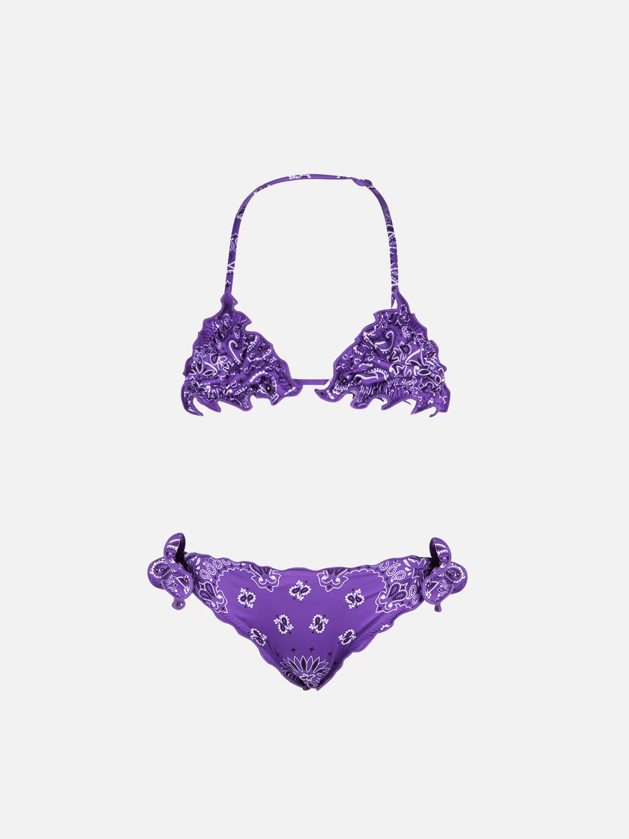 MC2 Saint Barth Girl triangle bikini with bandanna print Store